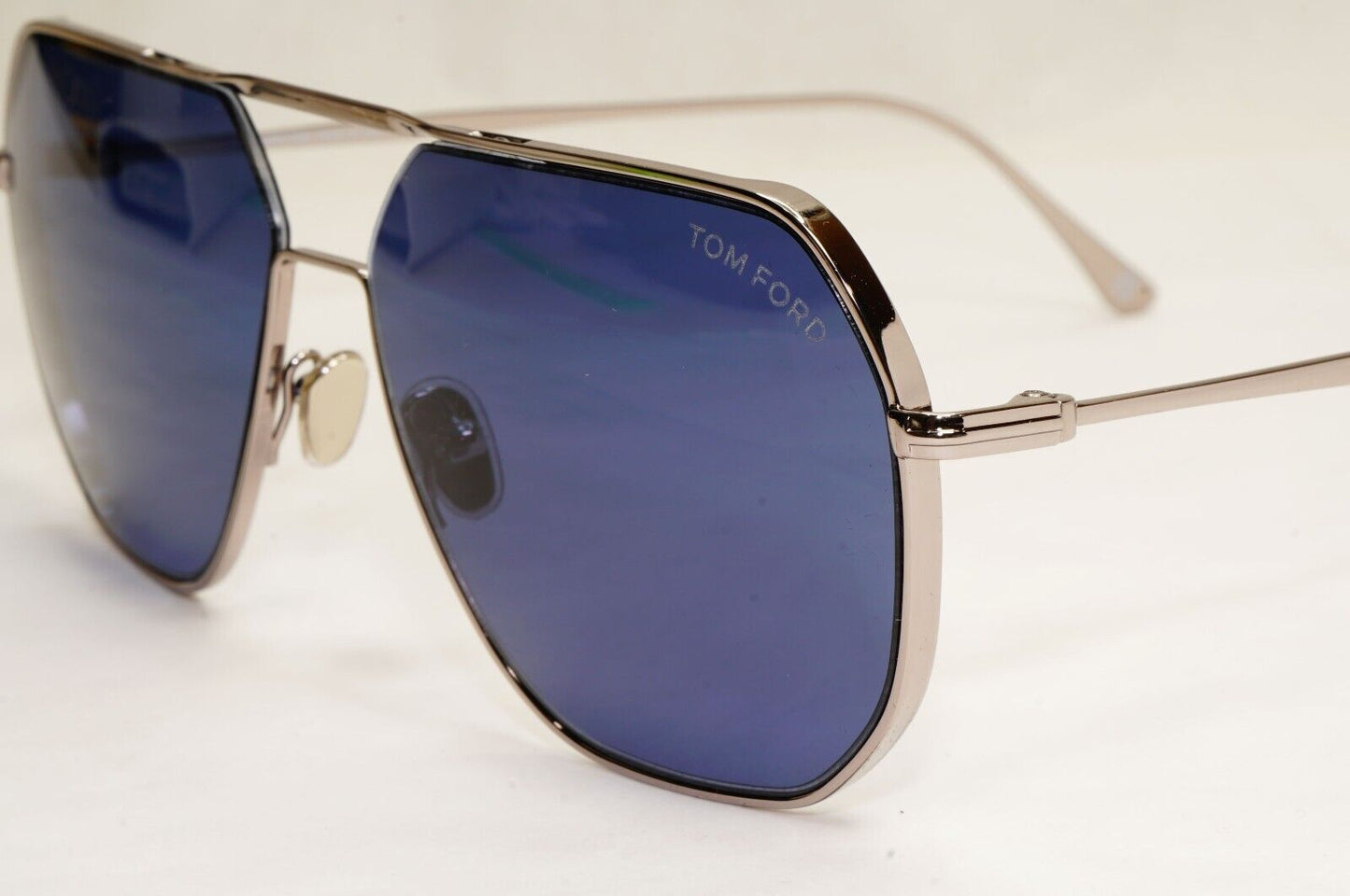 Tom Ford Sunglasses Gilles-02 Silver Dark Blue Metal Pilot TF 852 14V 59mm