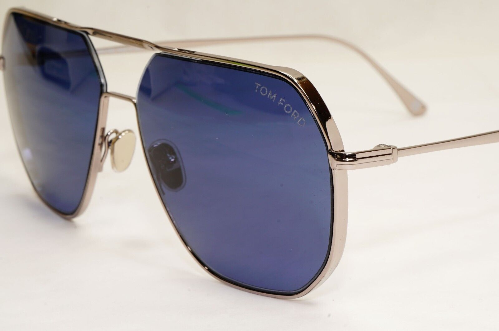 Tom Ford Sunglasses Gilles-02 Silver Dark Blue Metal Pilot TF 852 14V 59mm