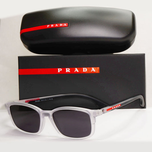 Prada Sunglasses Matte Transparent Grey Black PS01PV VPS 01P 11H-1O1 54mm