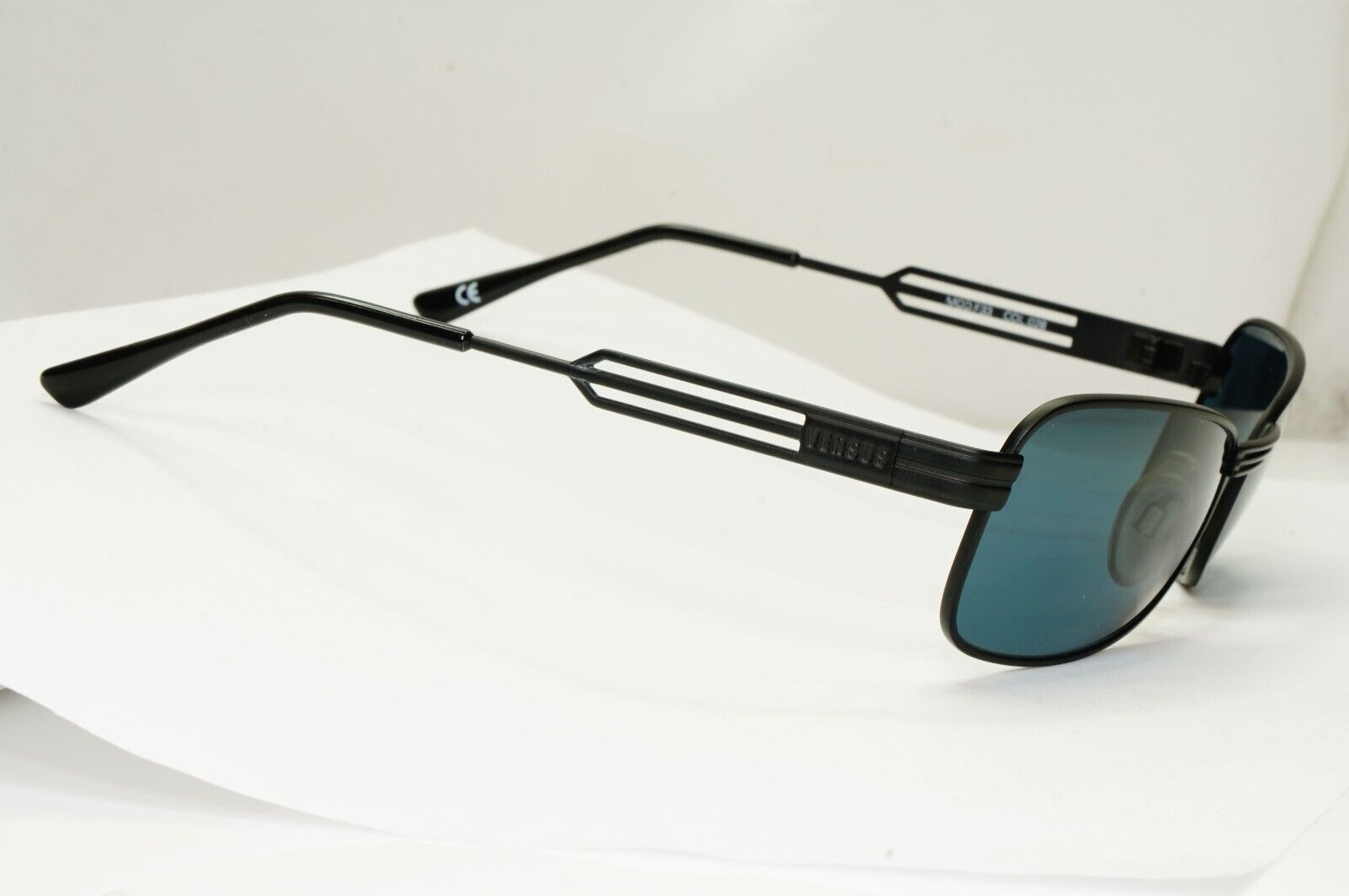 Versus 1996 by Gianni Versace Vintage Black Blue Grey Sunglasses MOD F33 COL 028