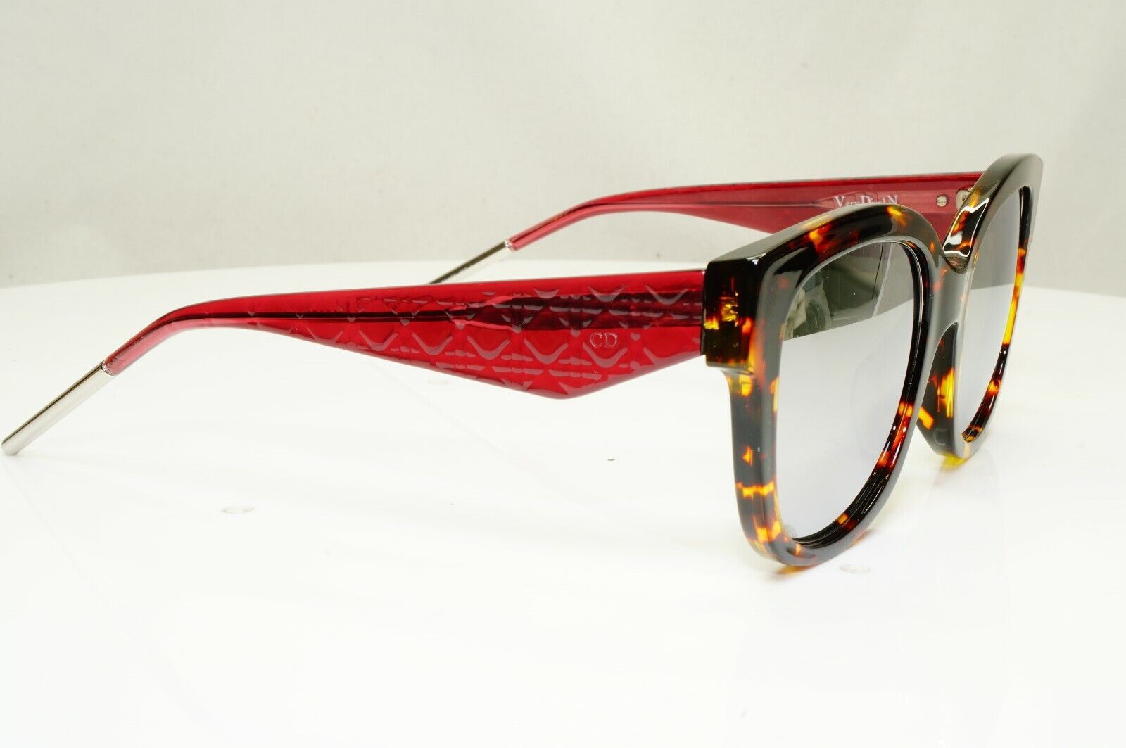 Authentic DIOR Womens Sunglasses Burgundy Vintage Silver Mirror Very 1 31094