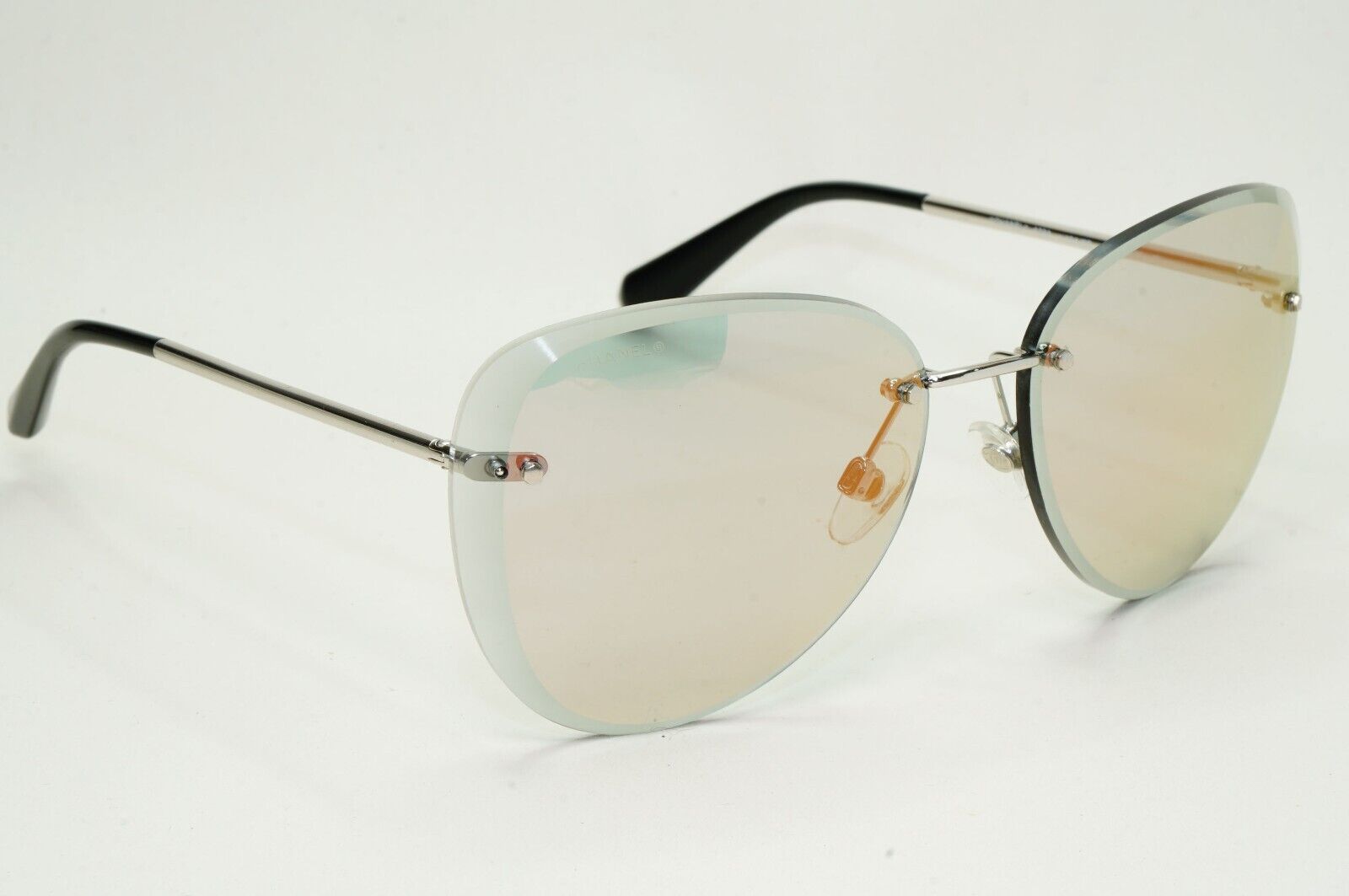 Chanel Sunglasses Rimless Silver Grey Mirrored 4239 c.124/5R 62mm
