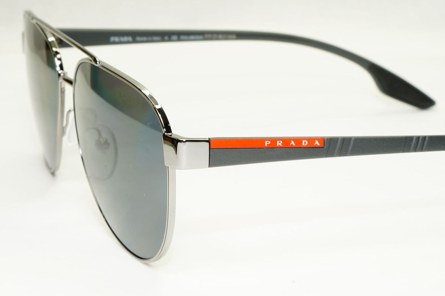 Prada Sunglasses Polarized Gunmetal Grey Pilot Metal PS54TS SPS 54T 5AV-5Z1 58mm