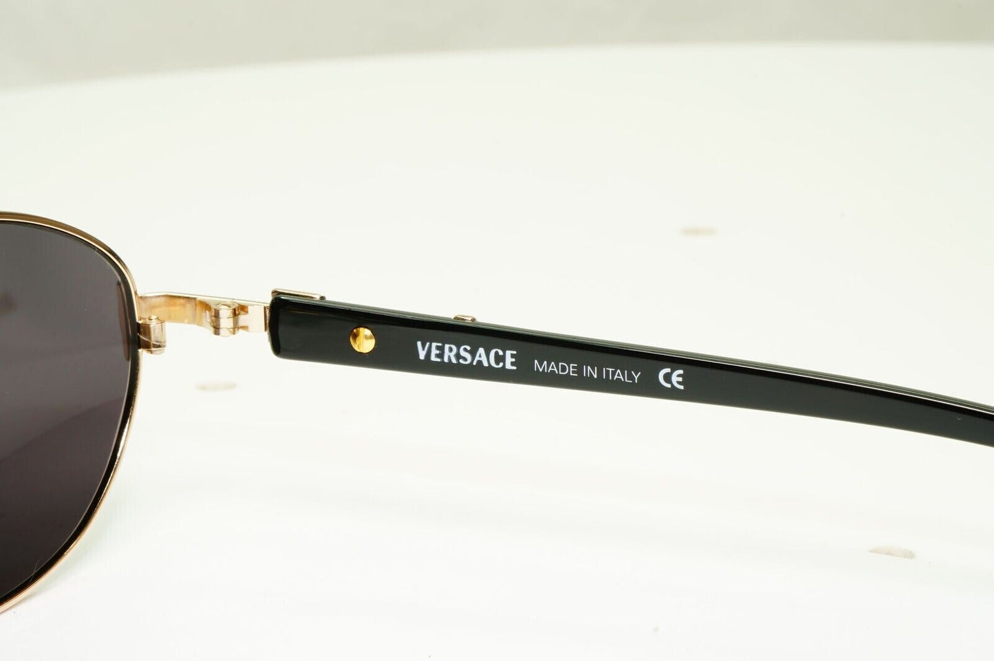 Gianni Versace 1995 Sunglasses Vintage Gold Black Metal Oval MOD M83 COL 030 B