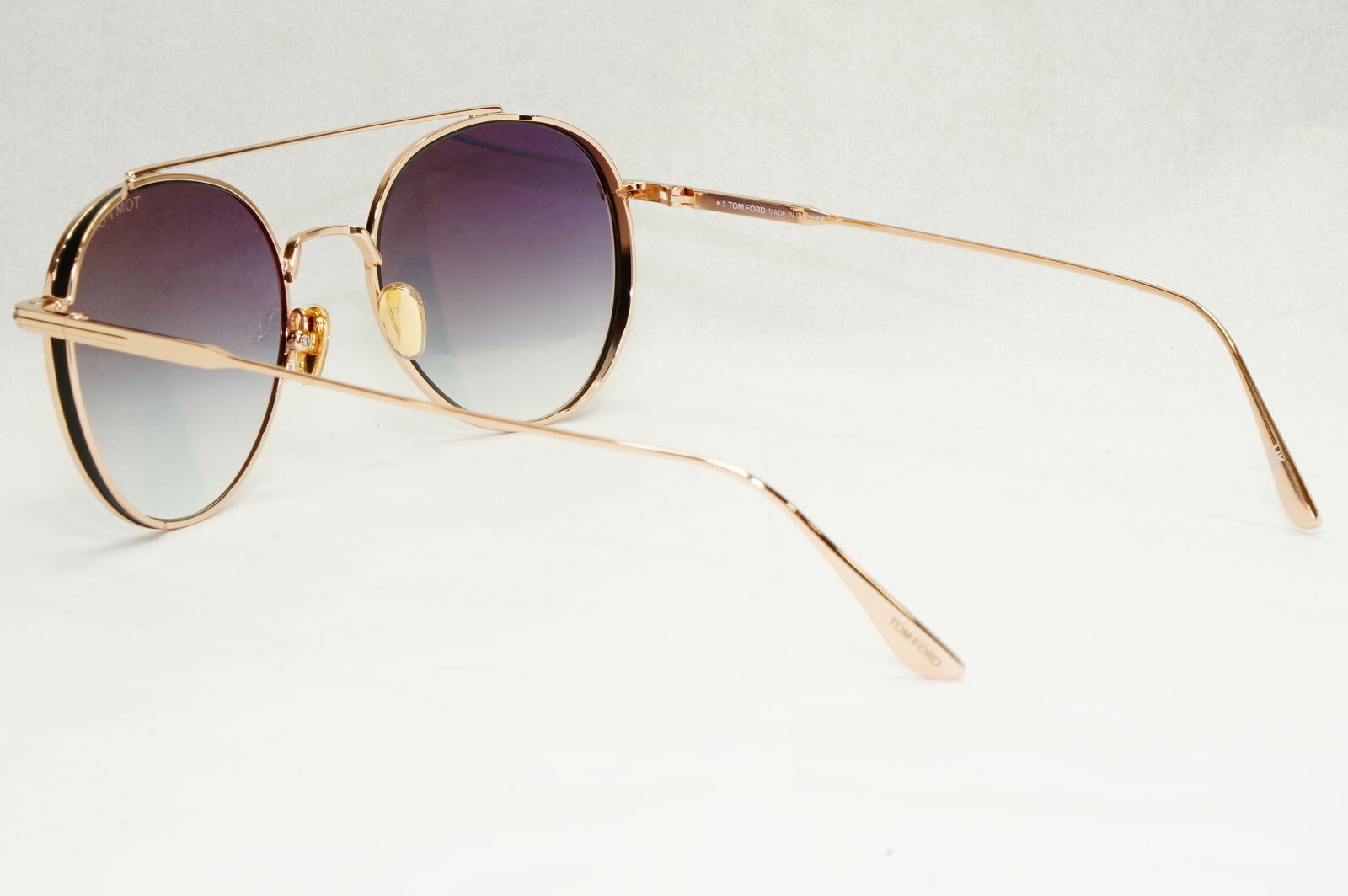 Tom Ford Sunglasses Declan Gold Round Metal Grey Gradient FT0826 TF 826 28B