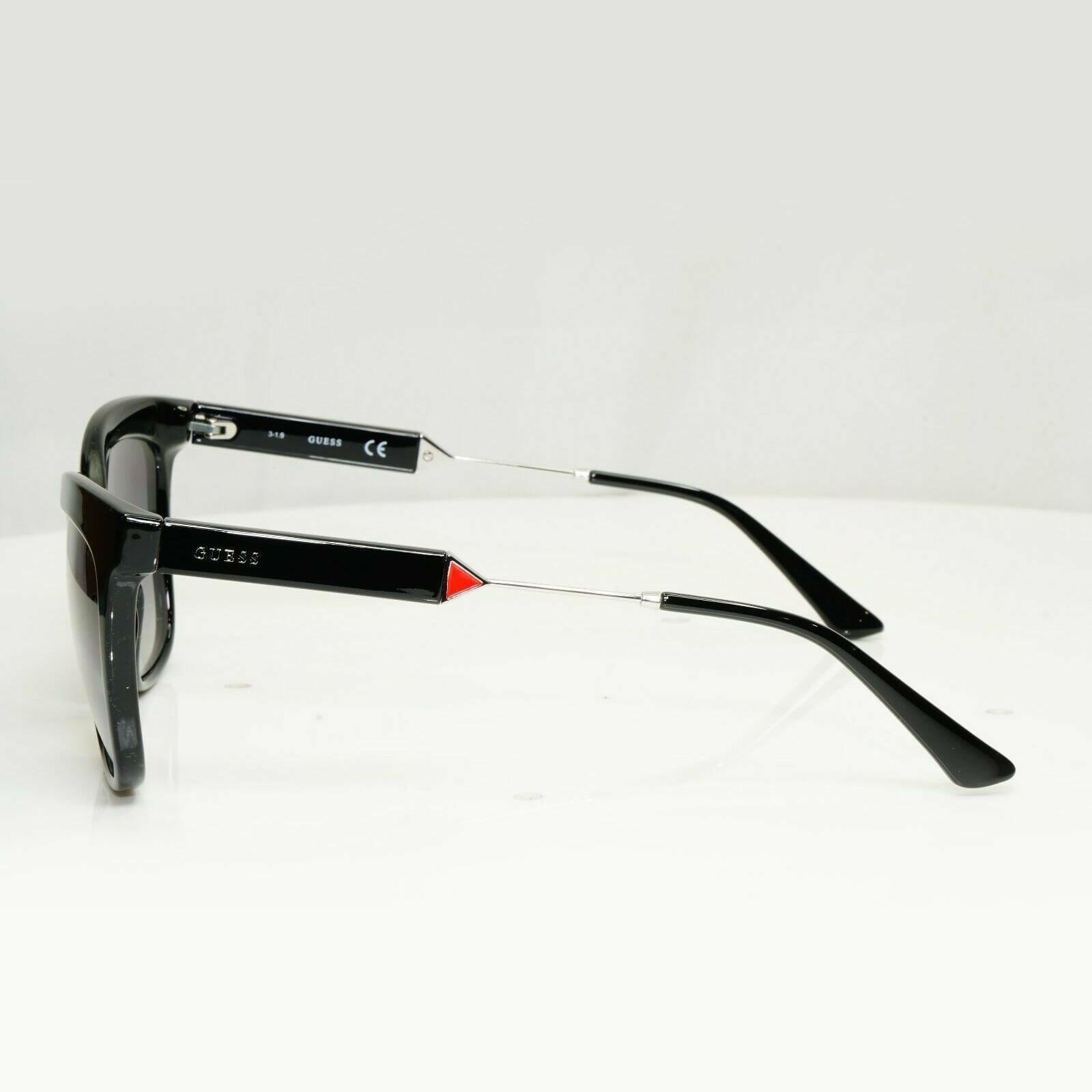 Authentic GUESS Womens Sunglasses Square Glossy Black Gradient Smoke GU 7619 01B