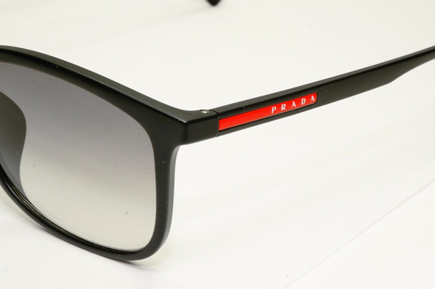Prada Black Sunglasses Square Grey Gradient Lightweight PS01TS SPS 01T F DG0-0A7