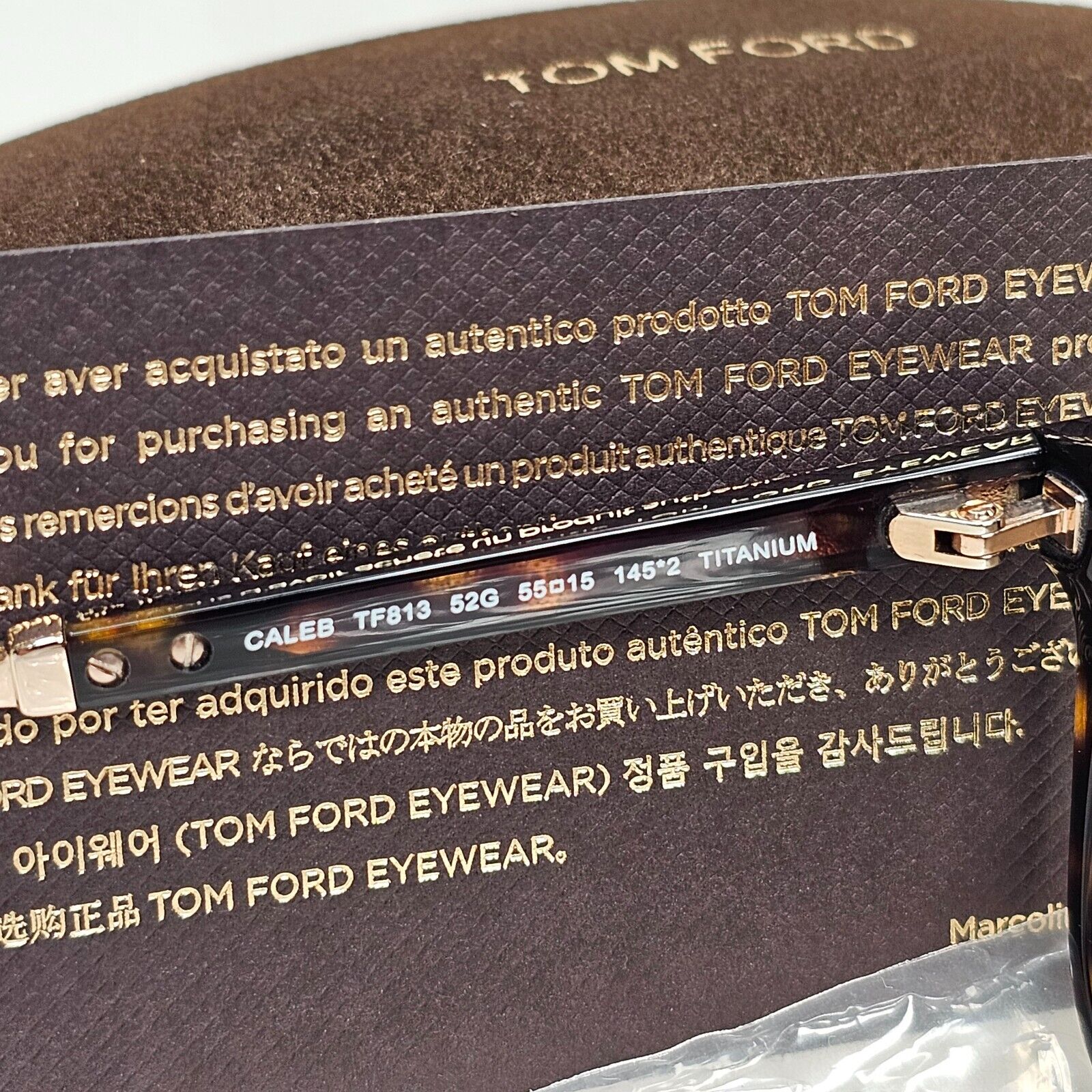 Tom Ford Sunglasses Caleb Titanium Brown Gold Japan FT0813 TF 813 52G 55mm