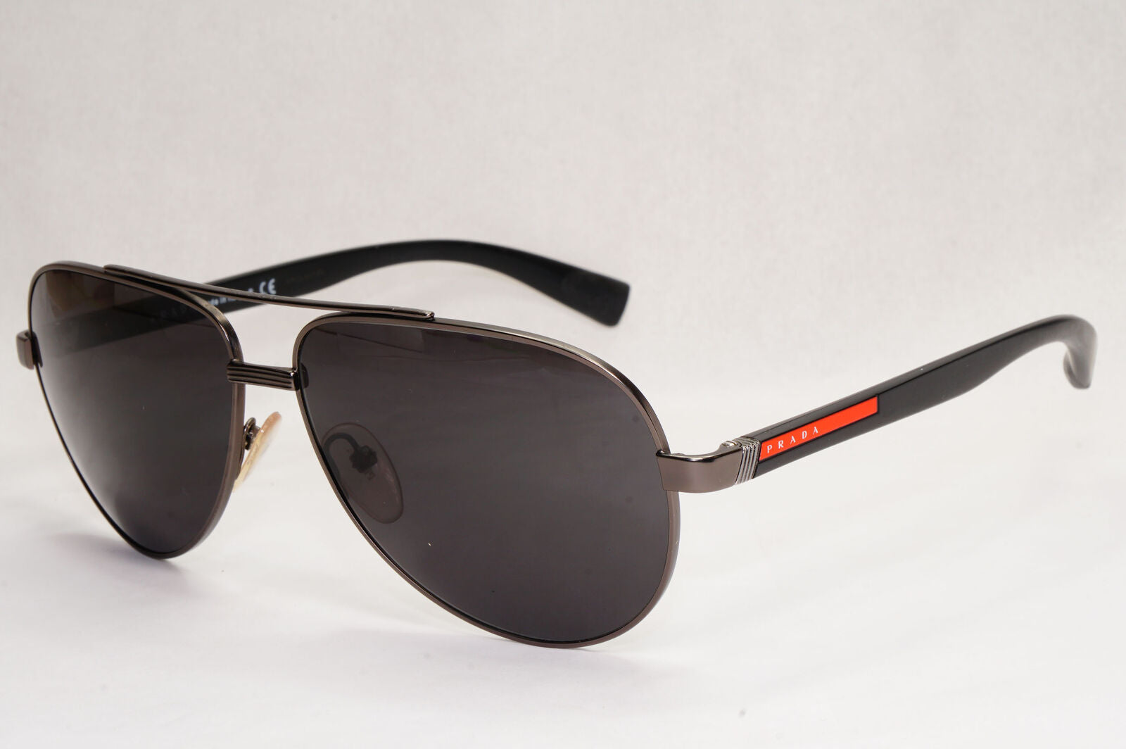 Prada Sunglasses Black Pilot Gunmetal Grey PS58US SPS 58U 7CQ-5S0 63mm 140124