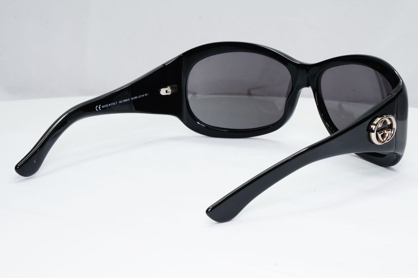 Gucci 2007 Sunglasses Vintage Black Silver Square GG 2966/S 807BN 071222
