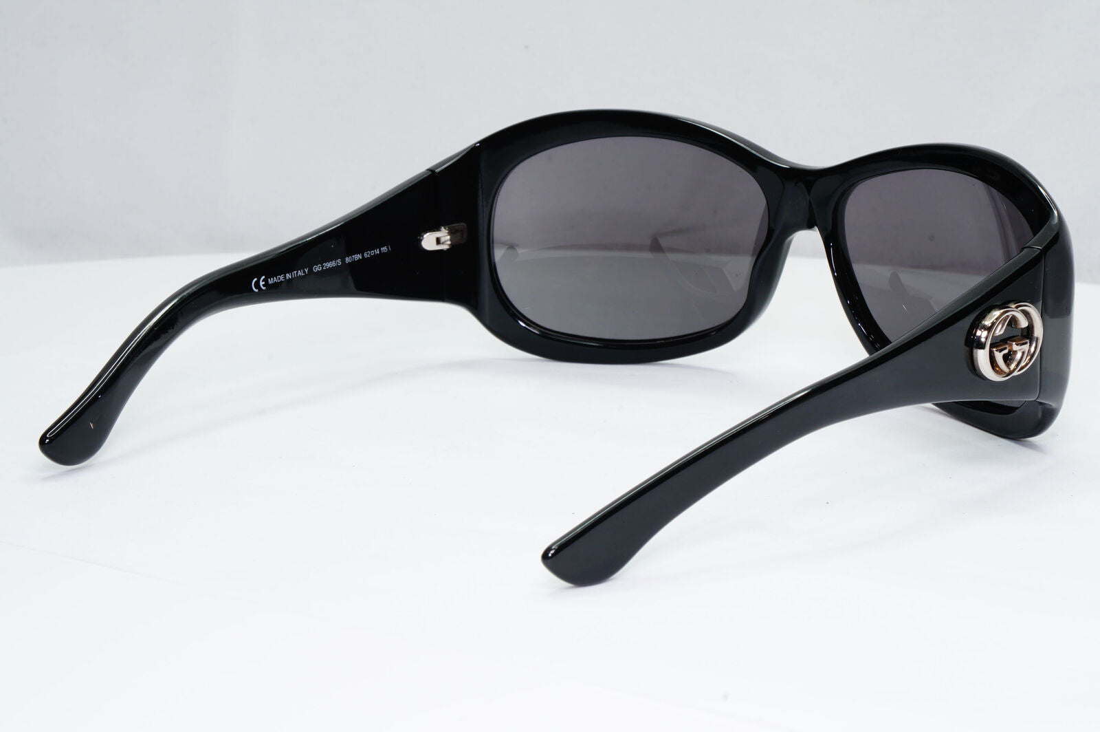 Gucci 2007 Sunglasses Vintage Black Silver Square GG 2966/S 807BN 071222