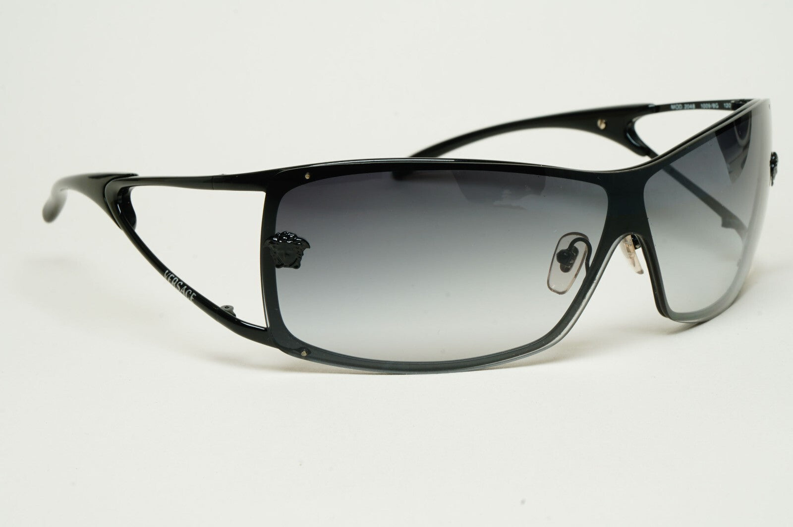 Versace Sunglasses 2006 Vintage Black Medusa Shield MOD 2048 1009/8G 200225