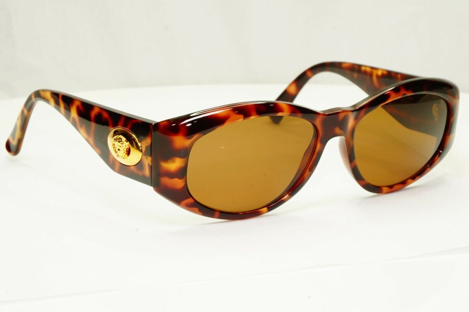 Gianni Versace 1996 Vintage Gold Medusa Biggie Sunglasses MOD 4V4/A COL 869