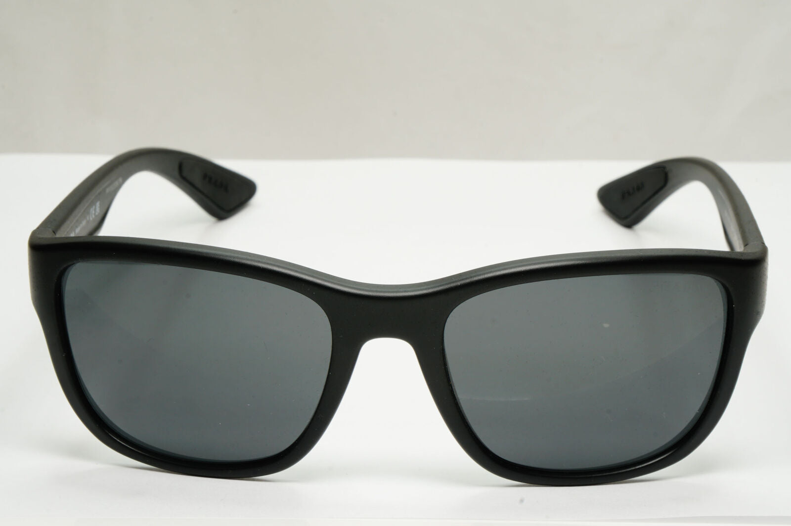 Prada Sunglasses Black Matte Rubber Square Red PS01US SPS 01U DG0-5S0 55mm