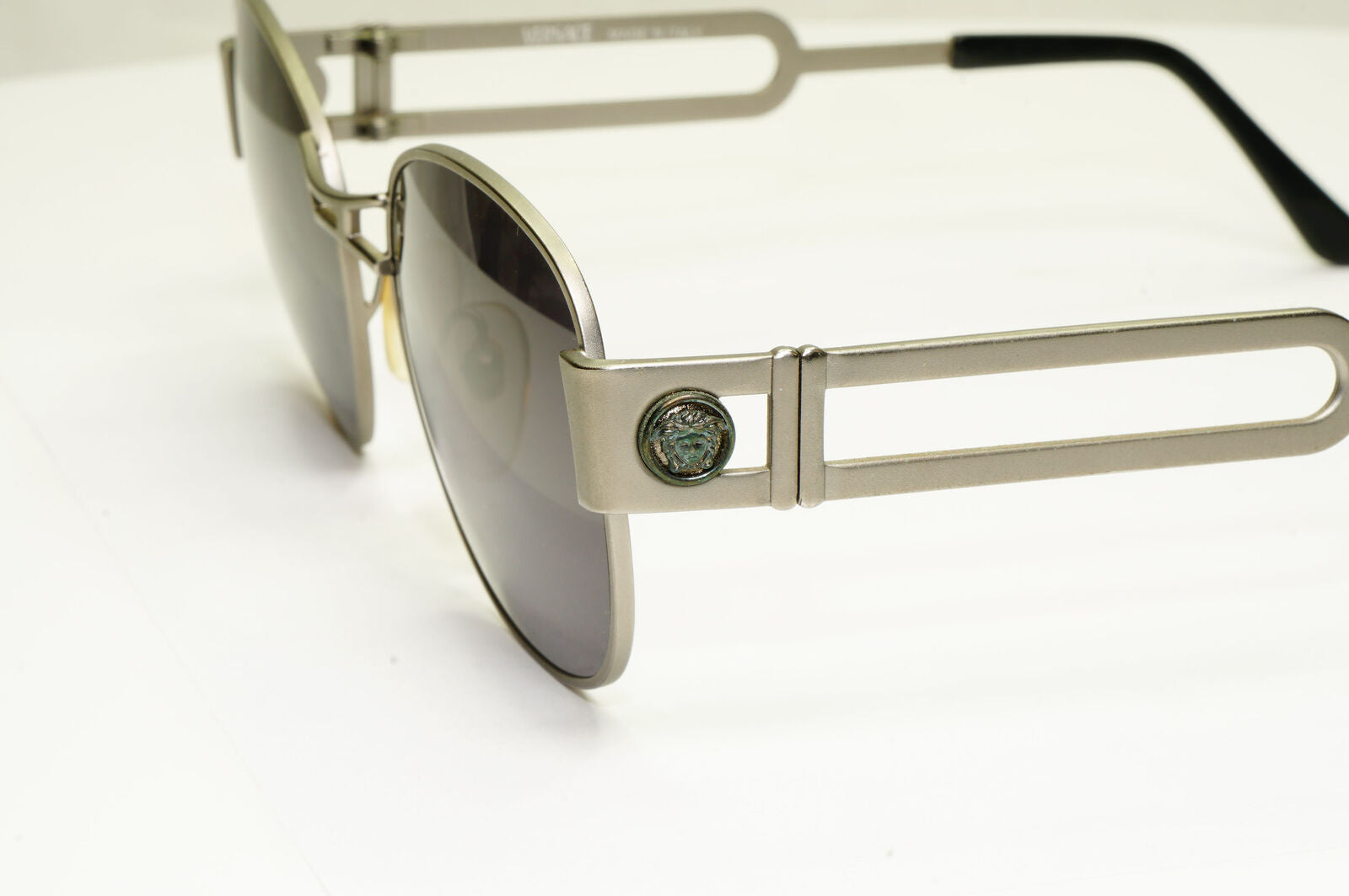 Gianni Versace 1996 Vintage Mens Silver Medusa Metal Sunglasses MOD S57 COL 77M