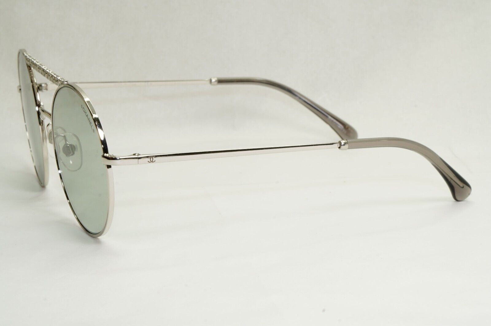 Chanel Sunglasses Silver Metal Grey Round Pilot 4232 c.124/87 200324
