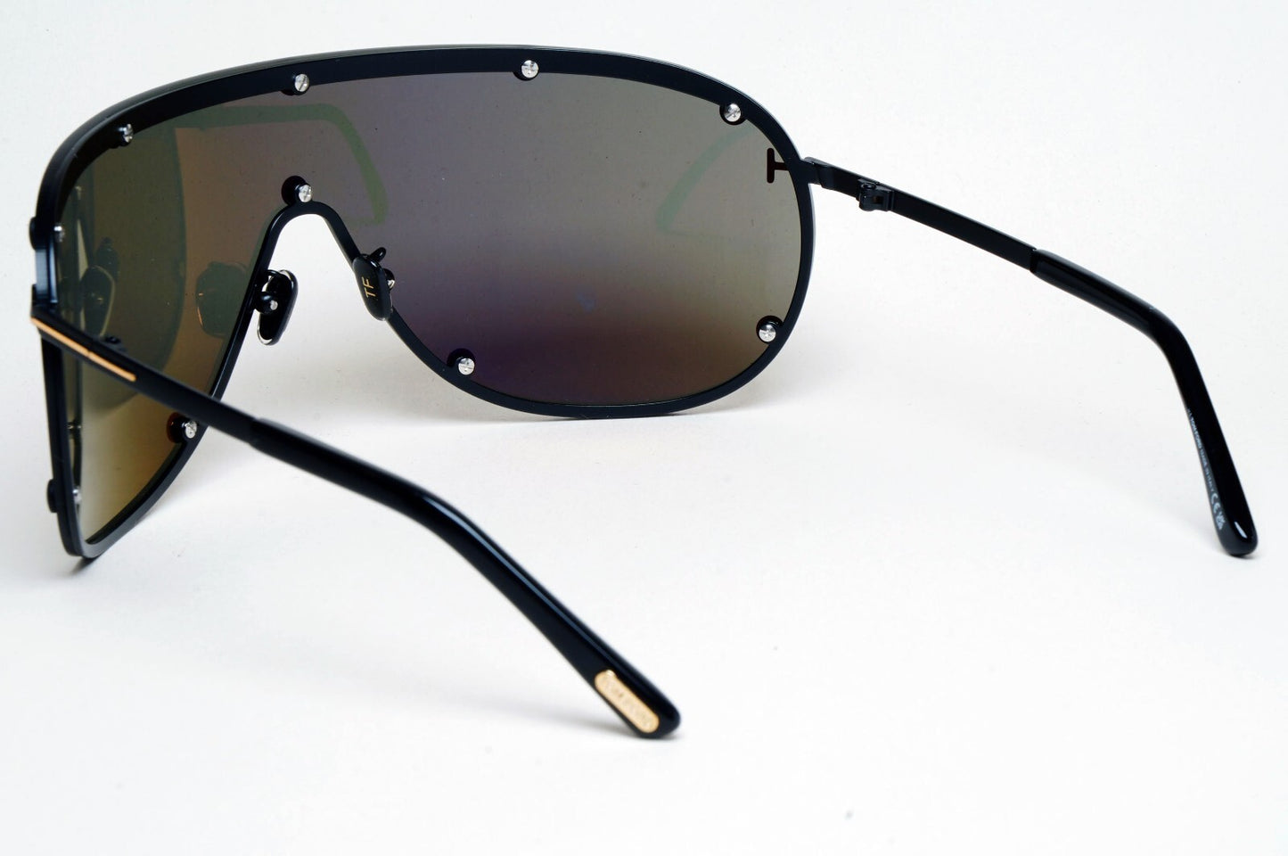 Tom Ford Sunglasses Kyler Black Grey Gold Shield Visor FT1043 TF 1043 02A