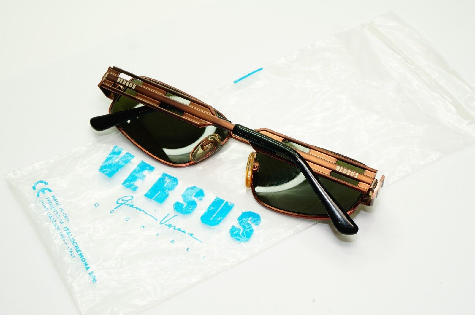 Versus Gianni Versace 1997 Sunglasses Vintage Brown Copper Green MOD R07 COL 87M