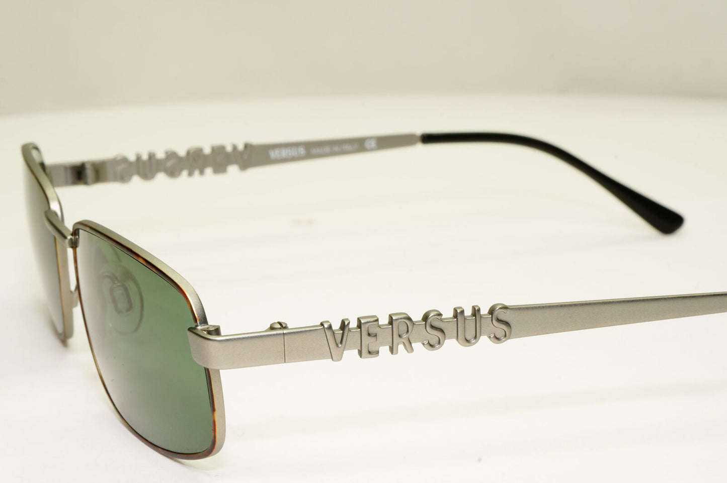Versus 1995 Vintage Silver Green Metal Sunglasses Gianni Versace MOD R27 COL 27M