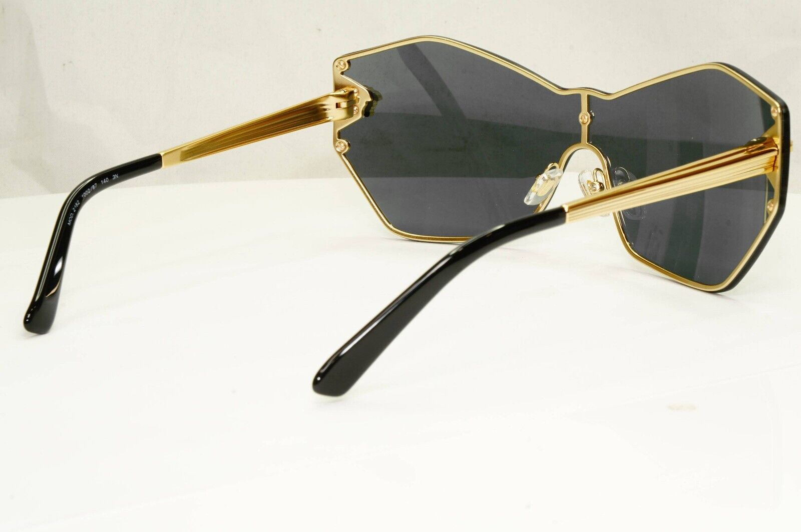 Versace Sunglasses Black Gold Medusa Shield Visor Angular MOD VE 2182 1002/87