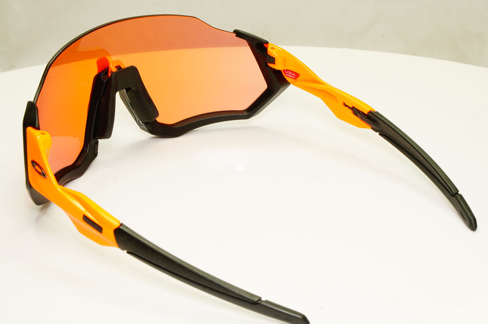 Oakley Flight Jacket Sunglasses Shield Black Orange Prizm Trail OO 9401 0437