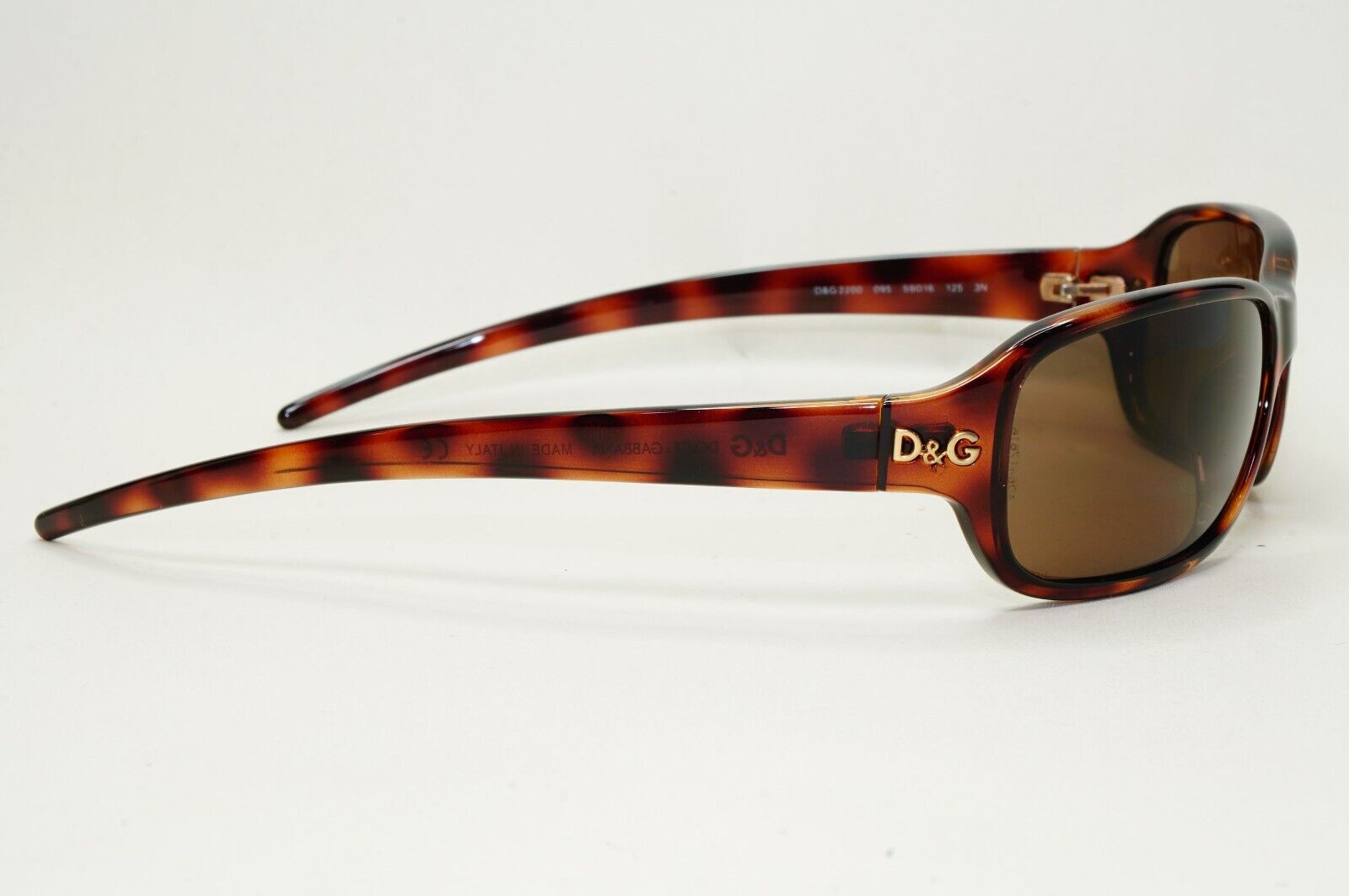 Dolce & Gabbana Sunglasses 2008 Vintage Brown Tortoise Wrap D&G 2200 095 031124