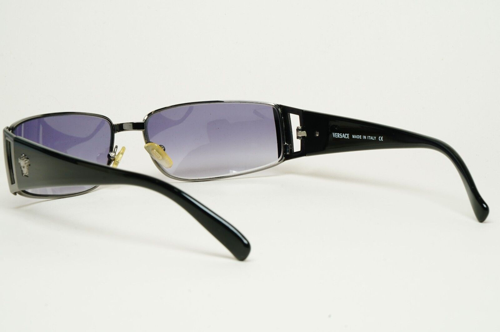 Versace Sunglasses 2003 Vintage Black Gunmetal Rectangle MOD 2021 1001/11 060125