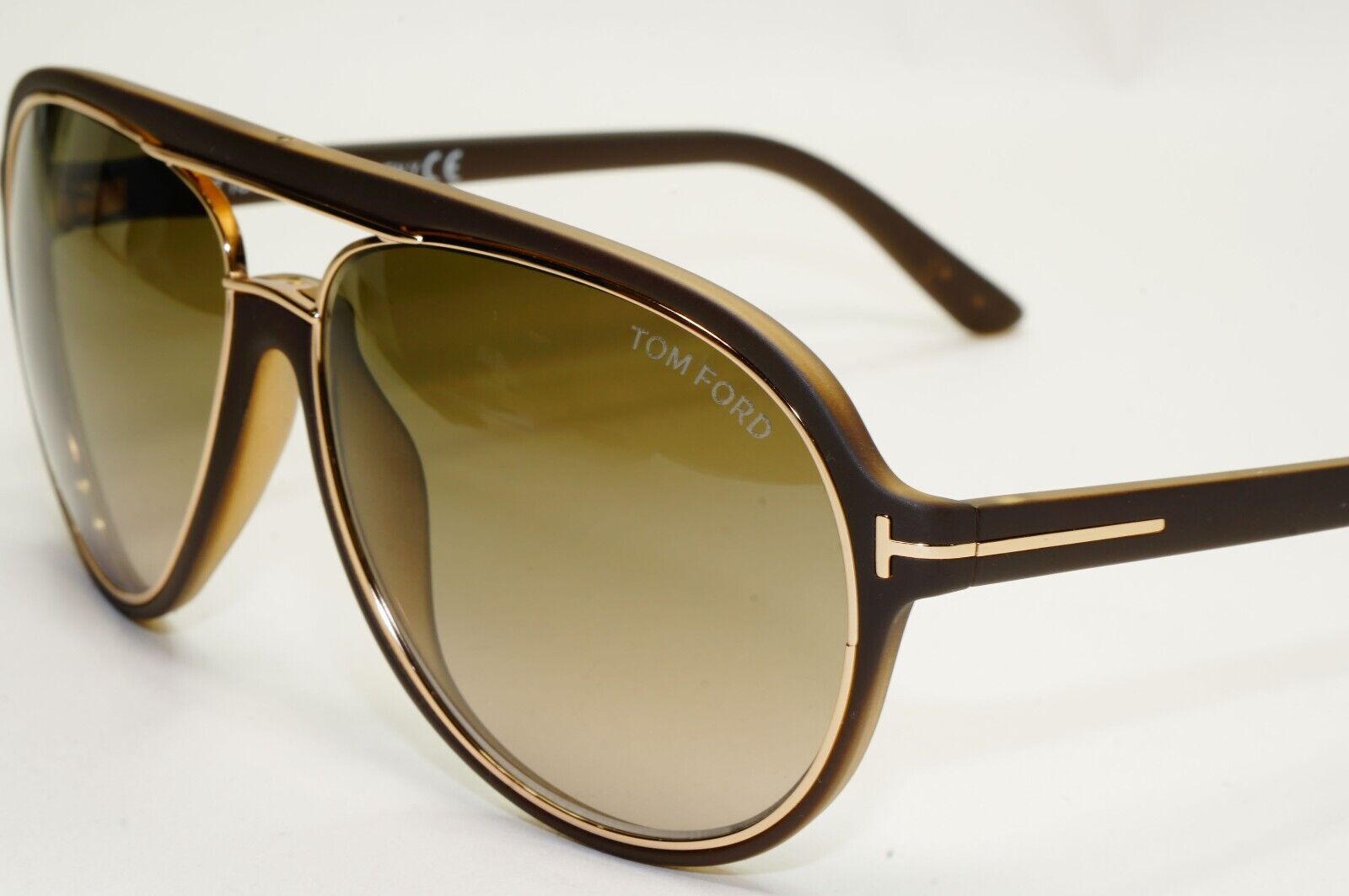Tom Ford Sunglasses Sergio Brown Gold Pilot Gradient FT0379 TF 379 50K 60mm