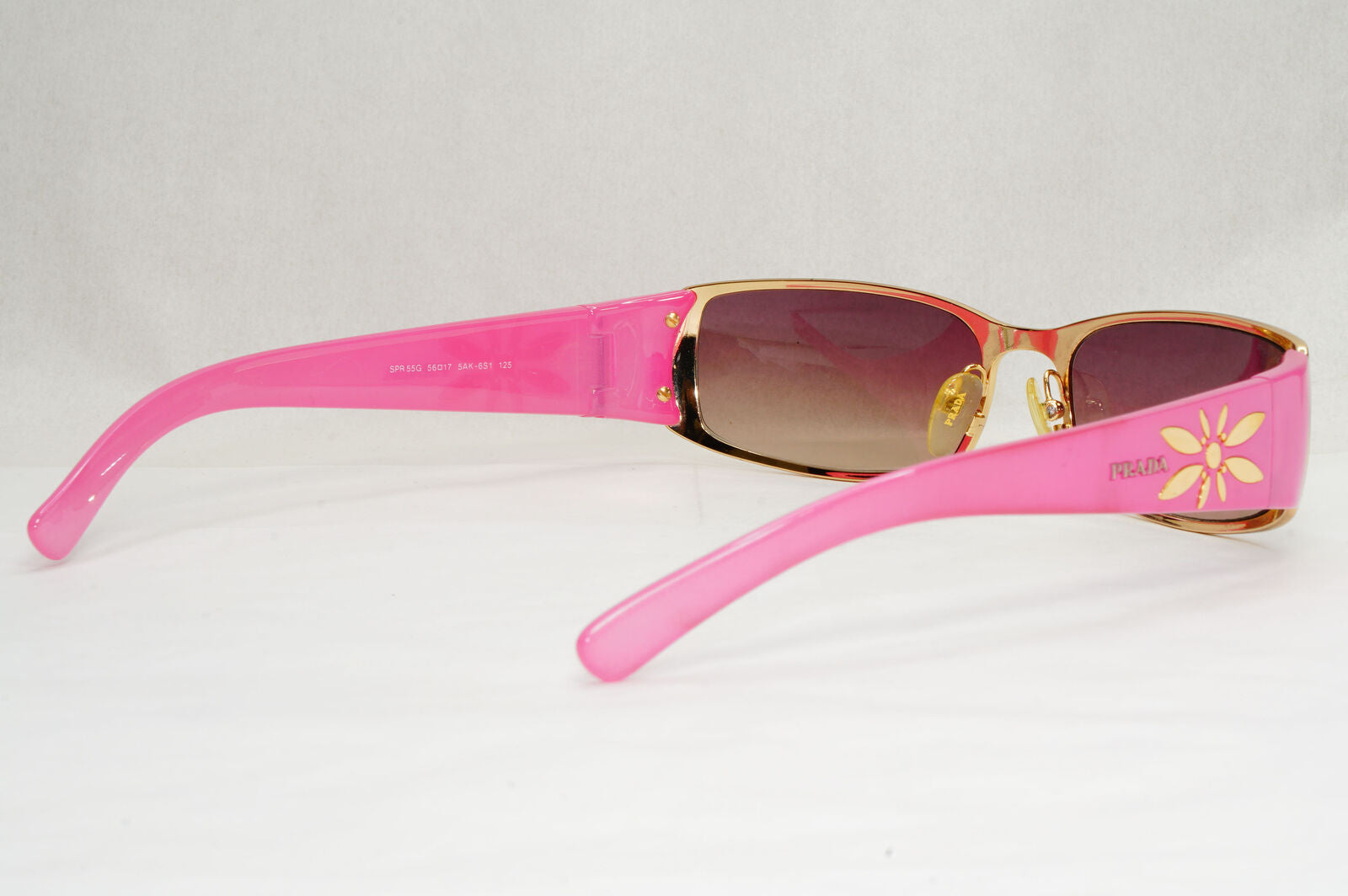Prada Sunglasses 2006 Vintage Pink Gold Rectangle PR55GS SPR 55G 5AK-6S1 180124