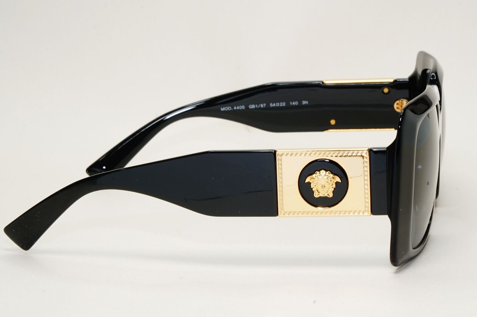 Versace Sunglasses Black Square Oversized Gold Medusa MOD VE 4405 GB1/87 54mm