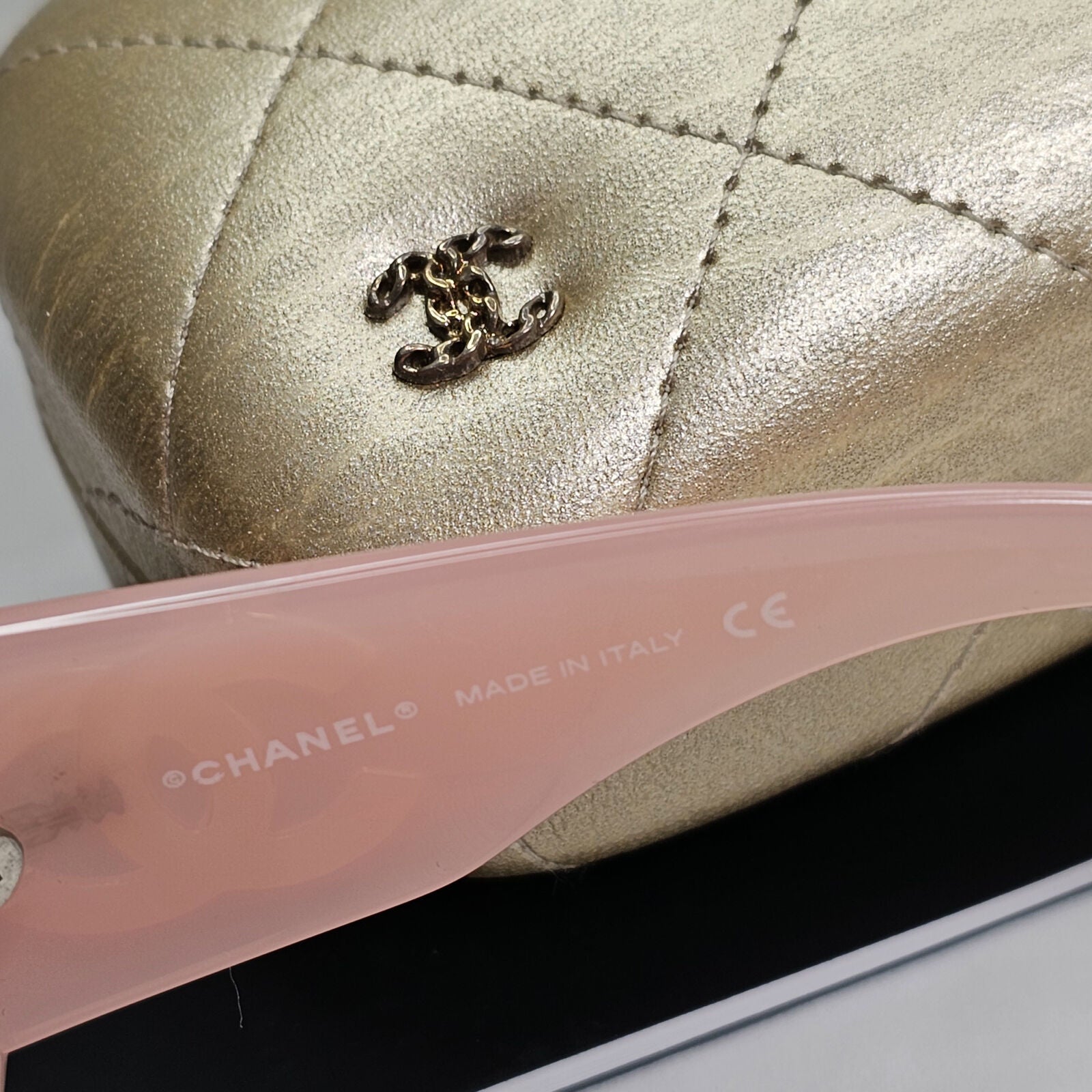 Chanel Sunglasses Mother of Pearl 2006 Vintage Pink Black 5076-H c.671/11 270124
