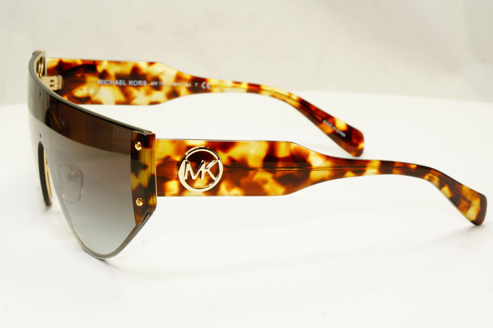 Michael Kors Womens Shield Visor Brown Gold Sunglasses MK 1080 Park City 10068G