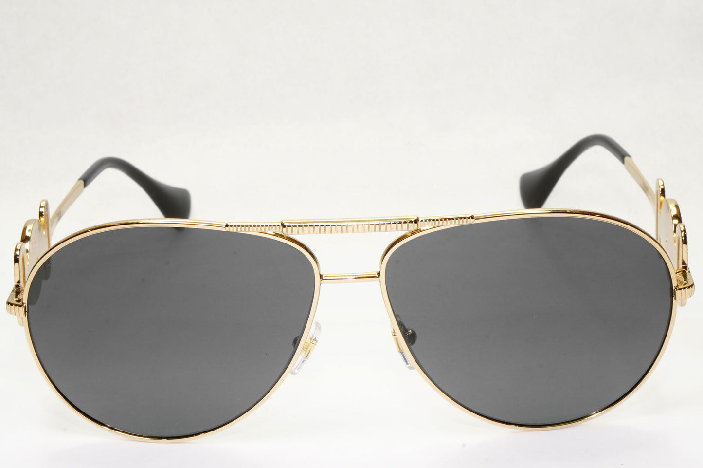 Versace Sunglasses Gold Pilot Metal Medusa Black Large MOD 2249 1002/87