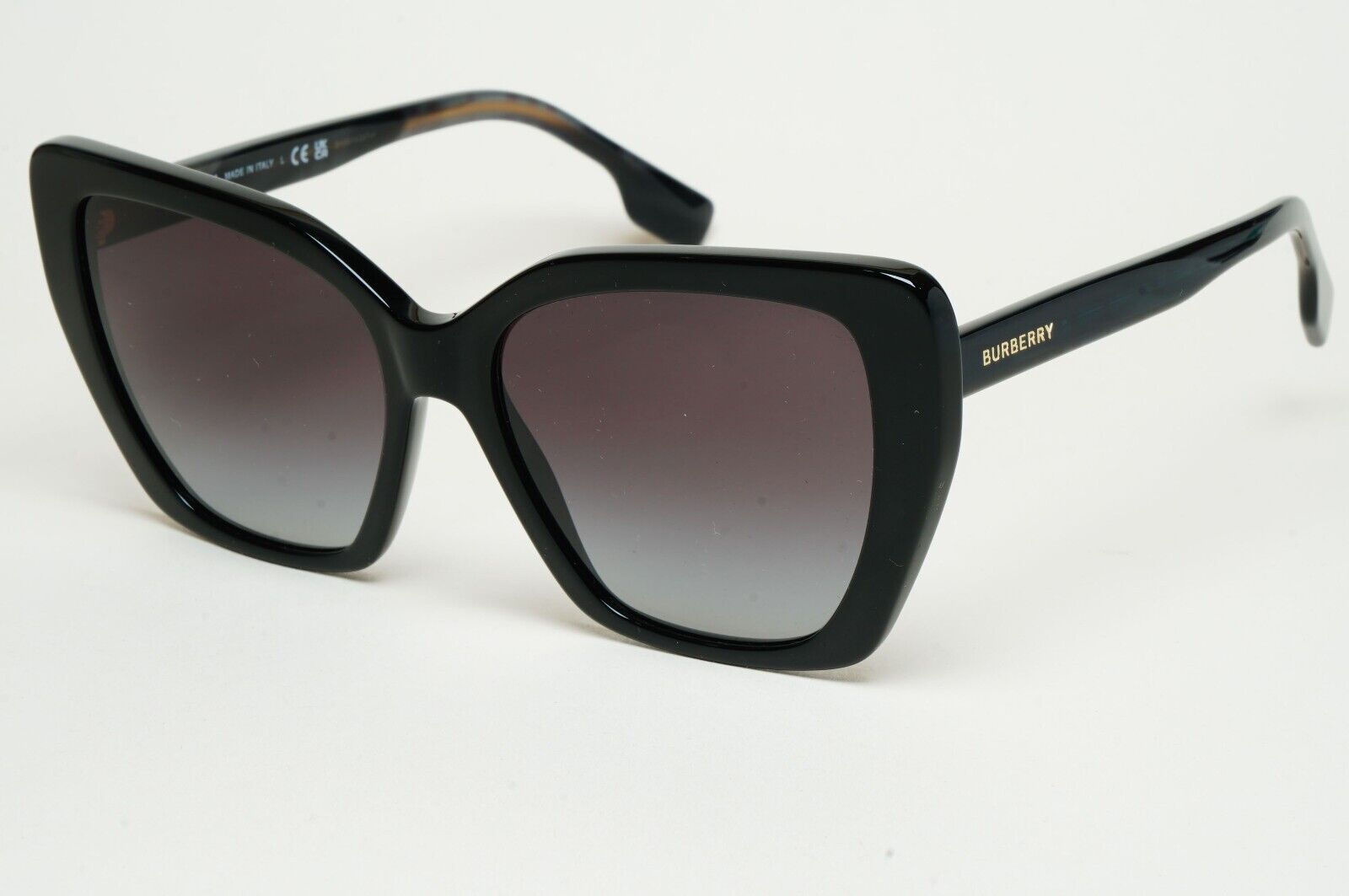 Burberry Sunglasses Tamsin Black Cat Eye Square Gradient BE 4366 3980/8G 55mm
