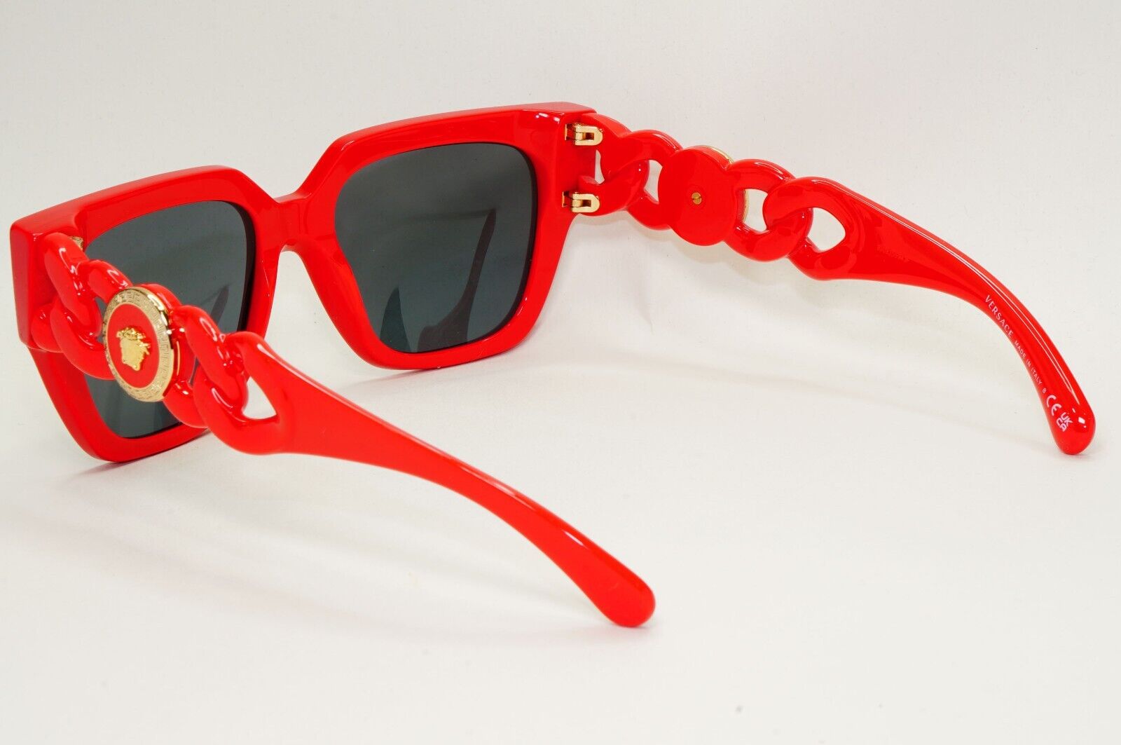 Versace Sunglasses Chain Red Gold Medusa Square MOD VE 4409 5065/87 53mm