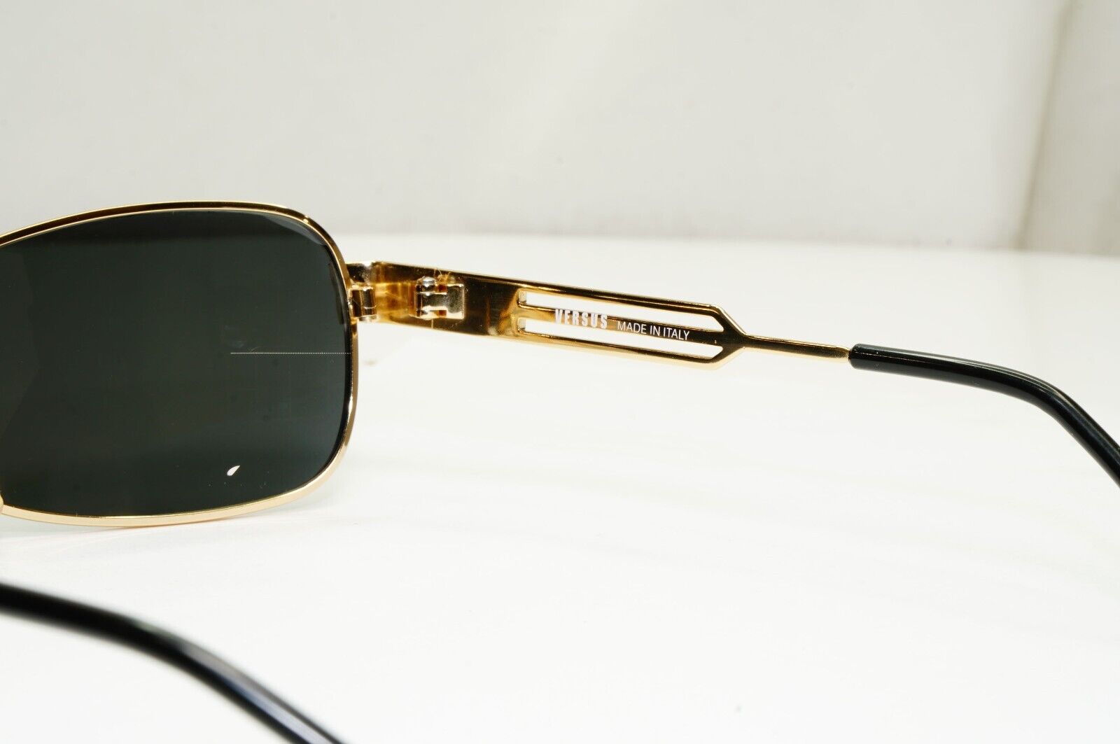 Versus 1996 by Gianni Versace Vintage Gold Black Sunglasses MOD F33 COL 09M