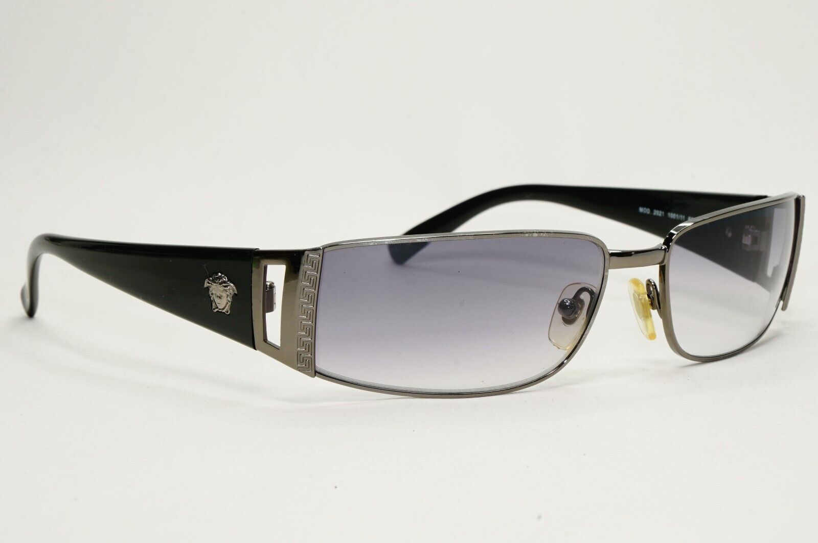Versace Sunglasses 2003 Vintage Rectangle Black Gunmetal MOD 2021 1001/11 210924