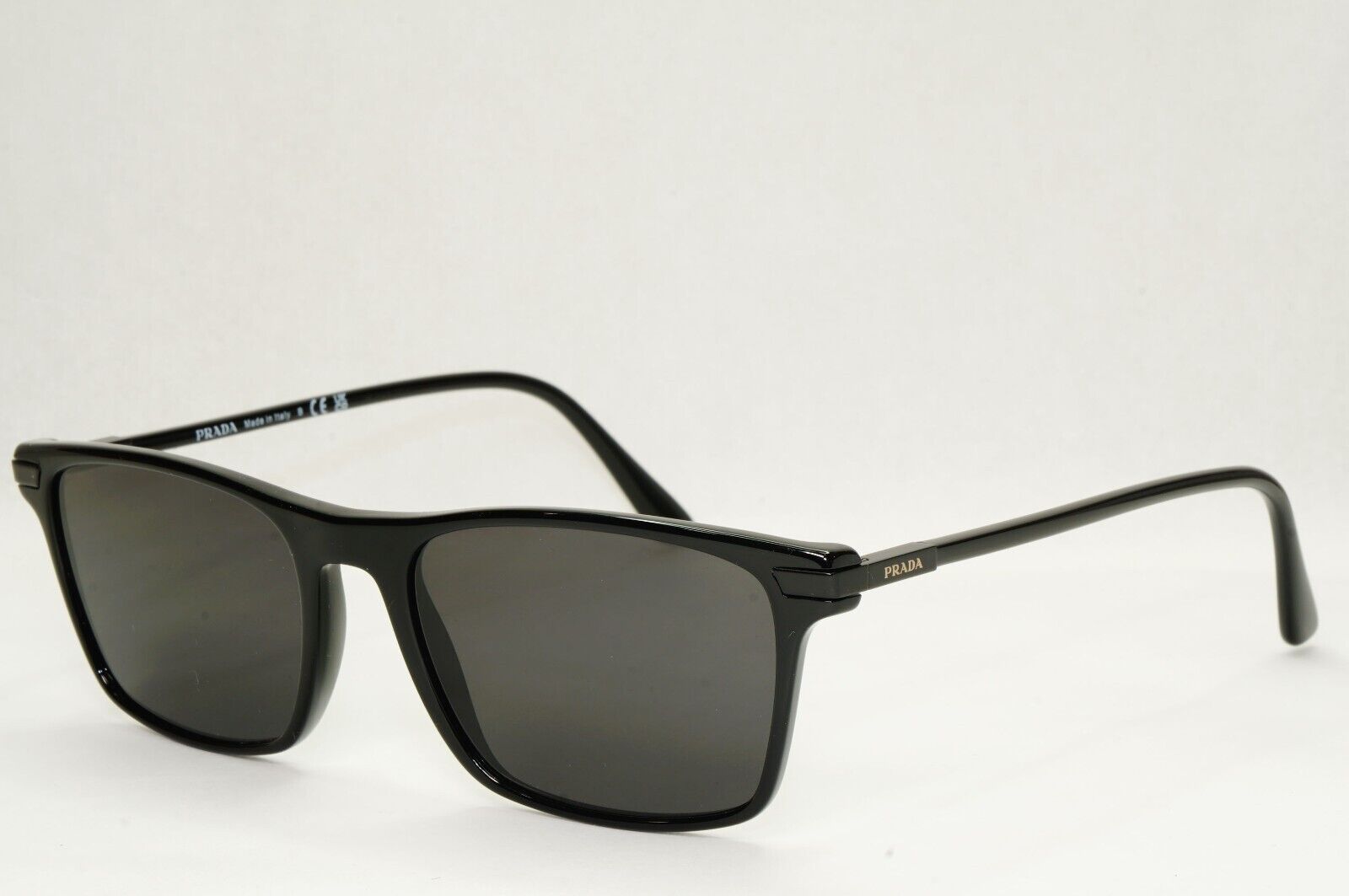 Prada Sunglasses Black Square Glossy Fashion PR01WV VPR 01W 07F-1O1 54mm