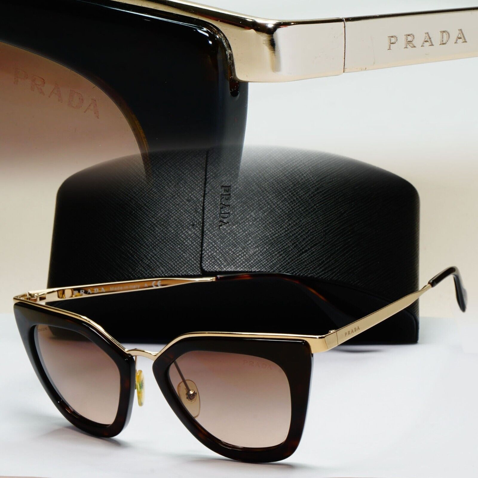 Prada Sunglasses Cinema Gold Brown Tortoise Square PR53SS SPR 53S 2AU-3D0 171024