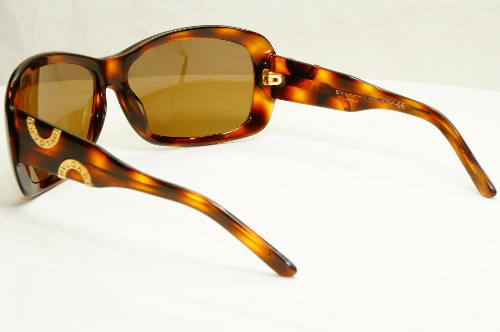 BVLGARI Sunglasses 2002 Vintage Brown Tortoise Square Gold 846 502/73 290122
