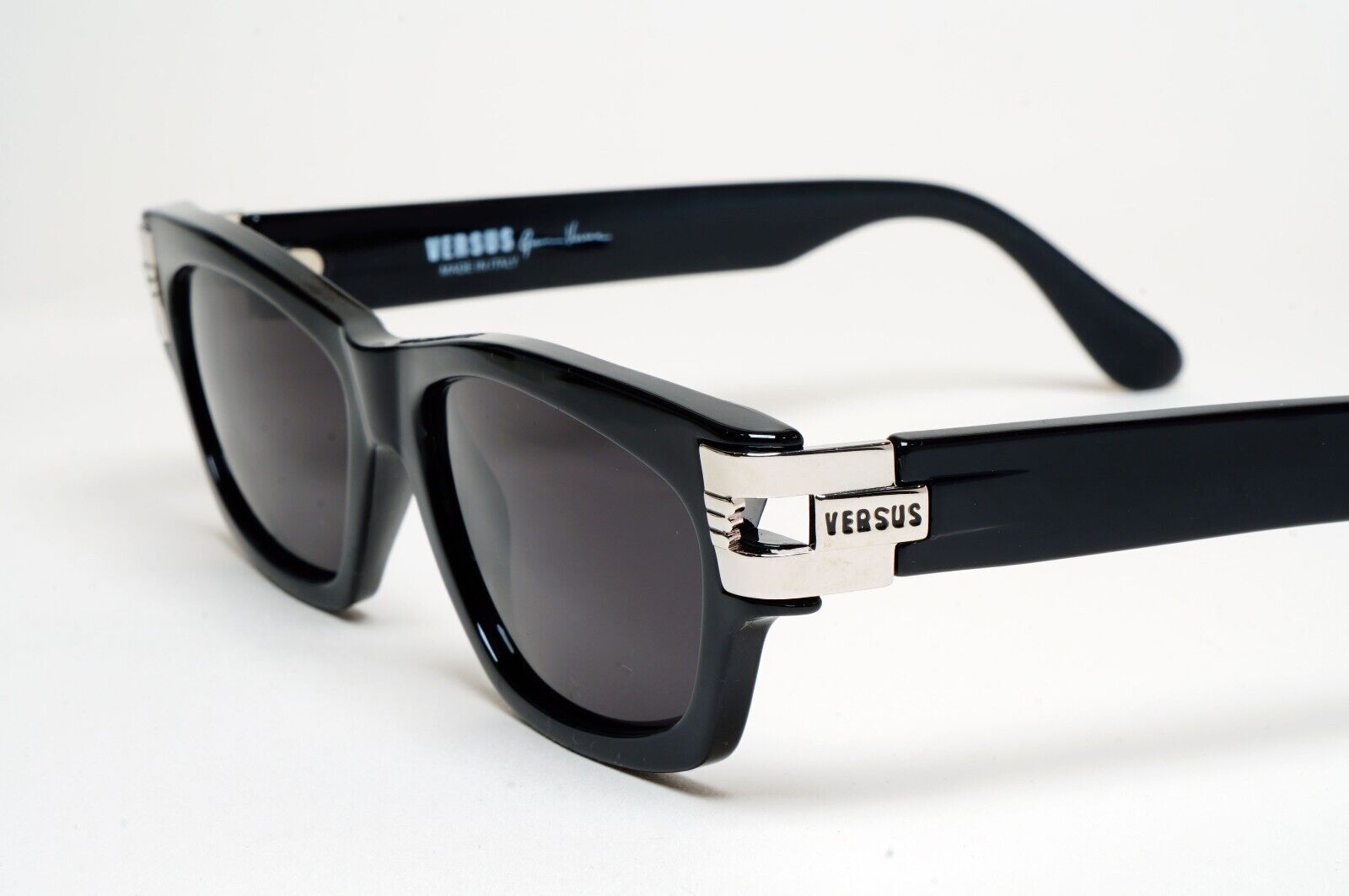 Versus Sunglasses 1996 by Gianni Versace Vintage Black Silver MOD E29 COL 852