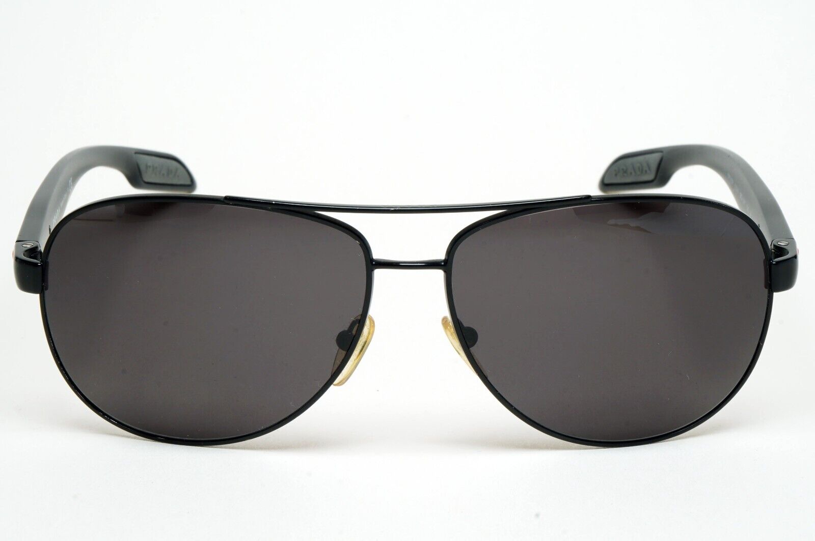 Prada Sunglasses Black Pilot Red Stripe PS53PS SPS 53P 1BO-7W1 62mm 110225