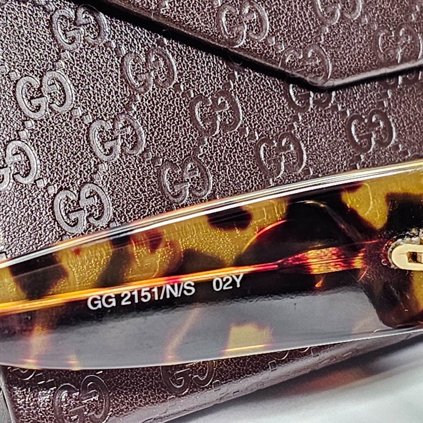 Gucci Sunglasses 1996 Vintage Brown Tortoise Green Unisex GG 2151/N/S 02Y 121223