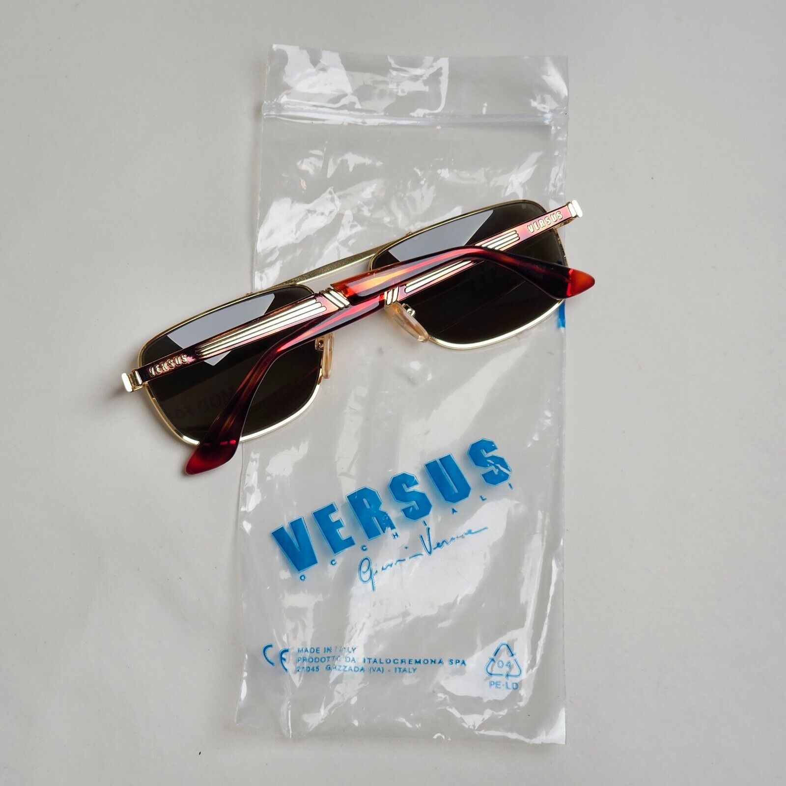 Versus Sunglasses 1996 by Gianni Versace Vintage Navigator Gold MOD F04 COL 34M