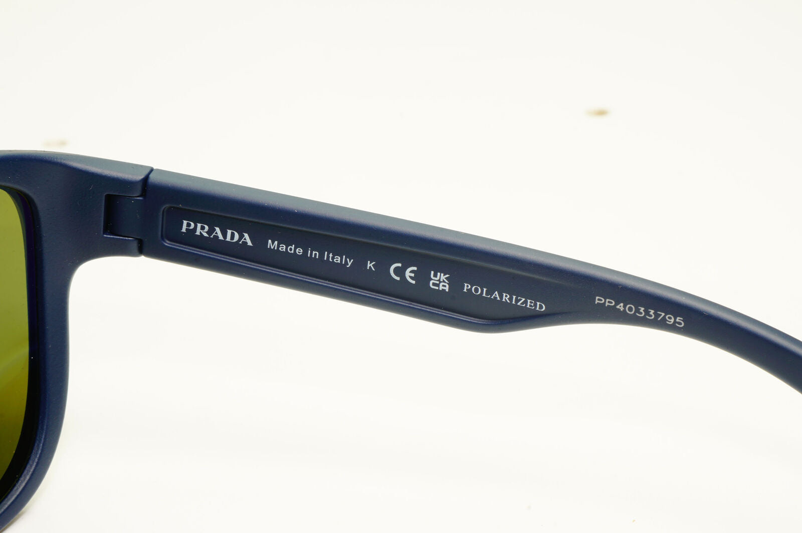 Prada Polarized Blue Silver Sunglasses Green Mirror PS01US SPS 01U TFY-740