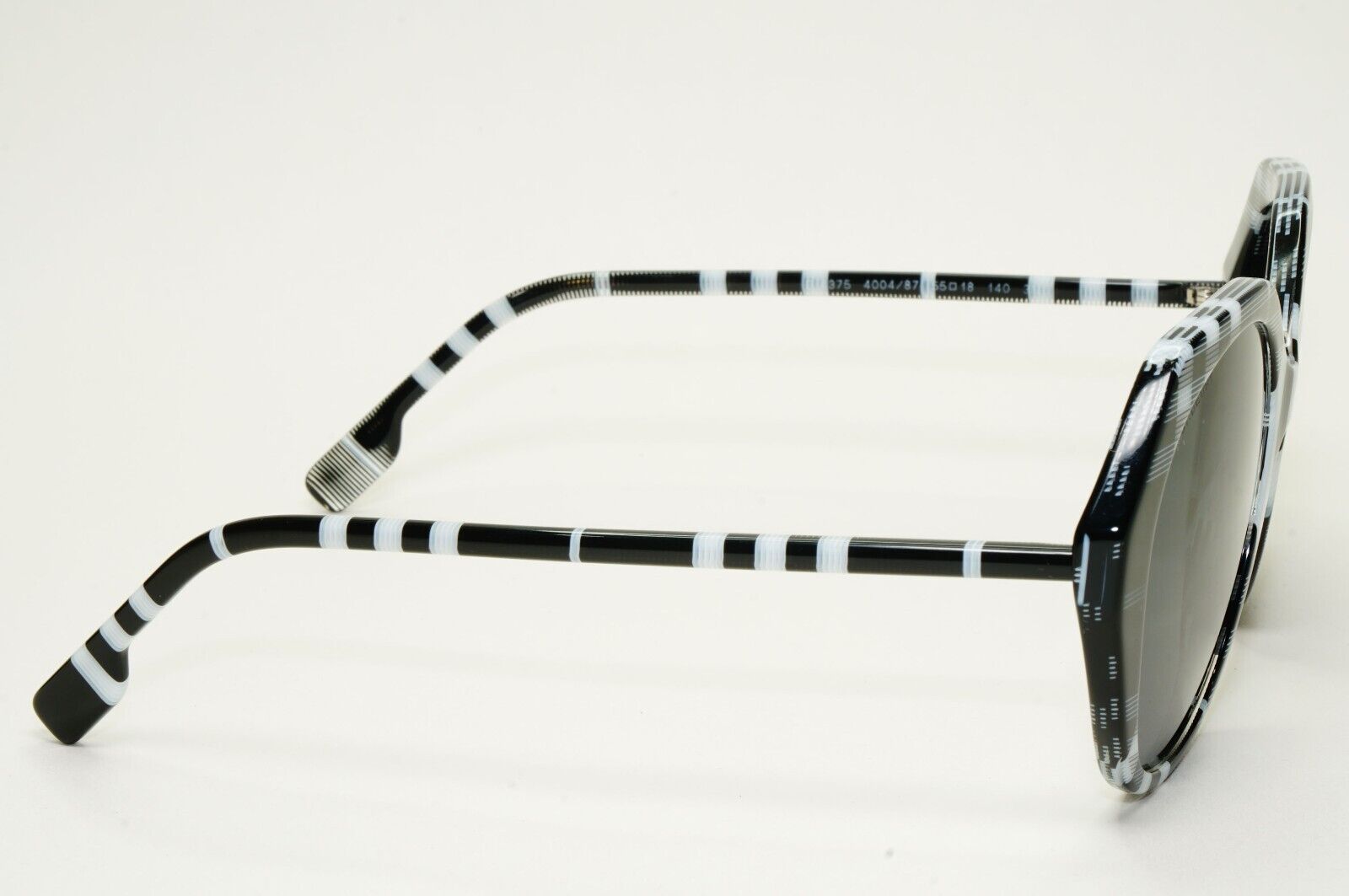 Burberry Sunglasses Black White Grey Check Plaid Vanessa BE 4375 4004/87 55mm