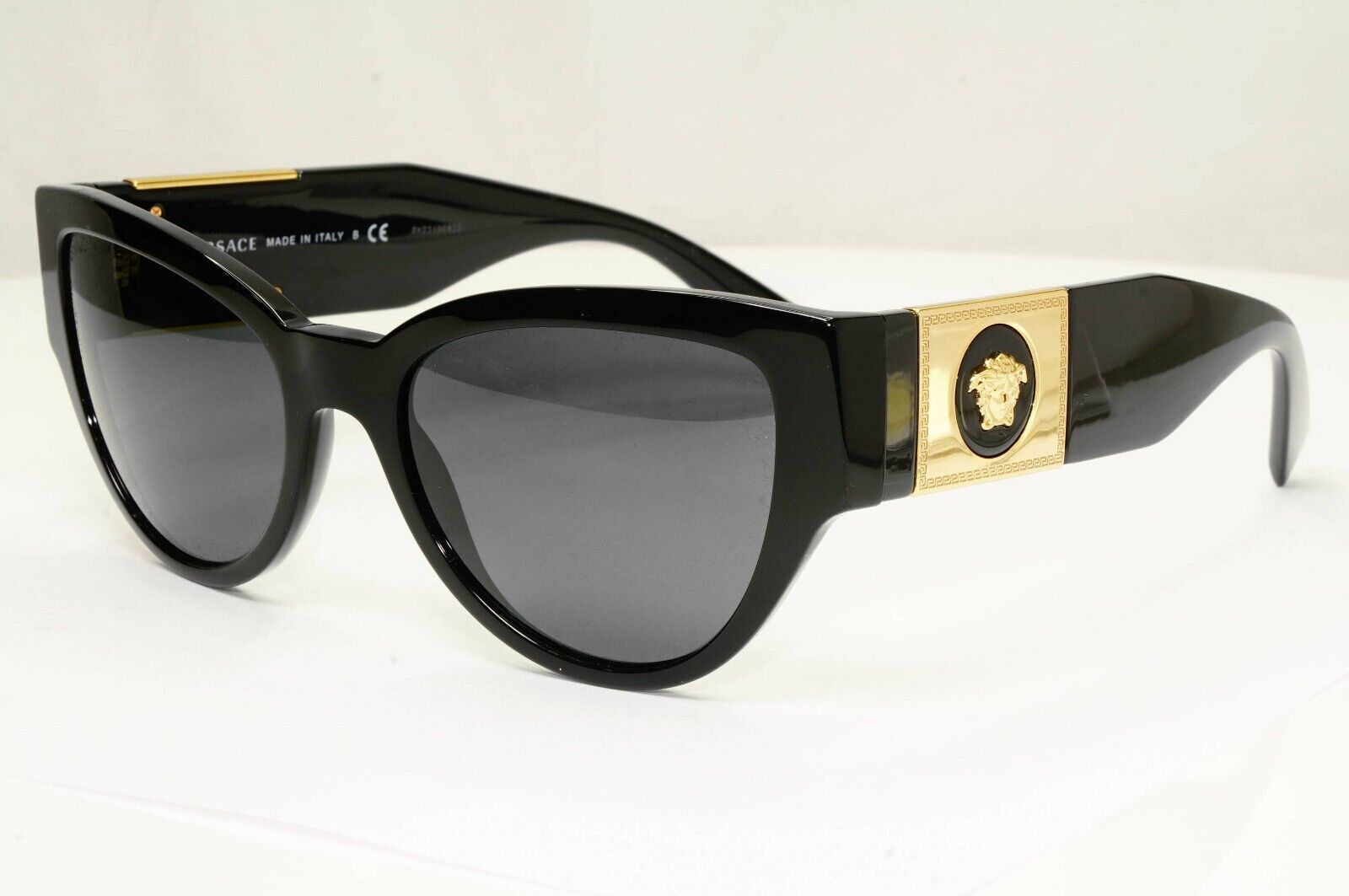 Versace Sunglasses Black Gold Medusa Glossy Square MOD VE4398 GB1/87