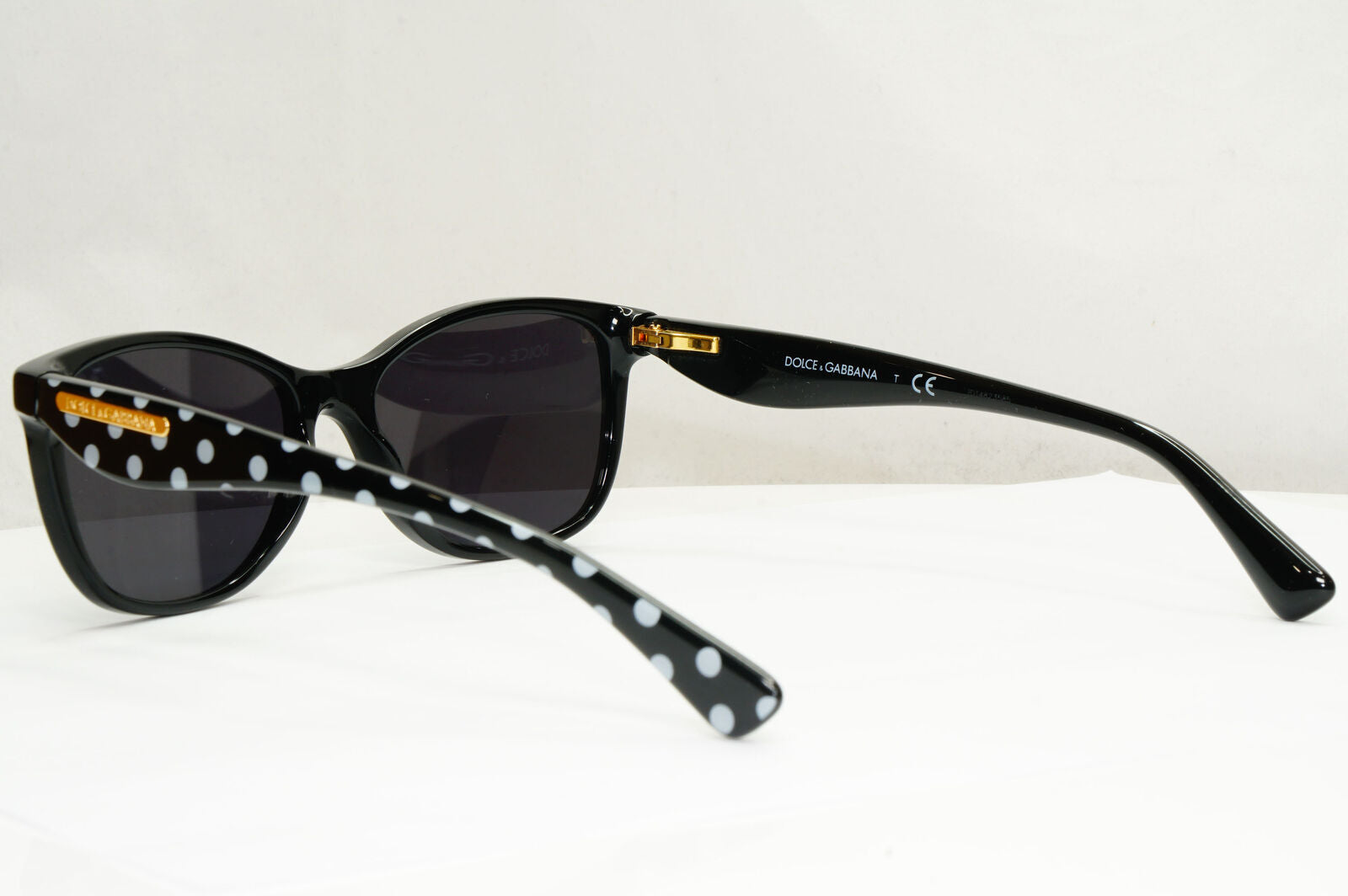 Dolce & Gabbana Black Sunglasses Polka Dot Gold Square DG 3174 2877 250123