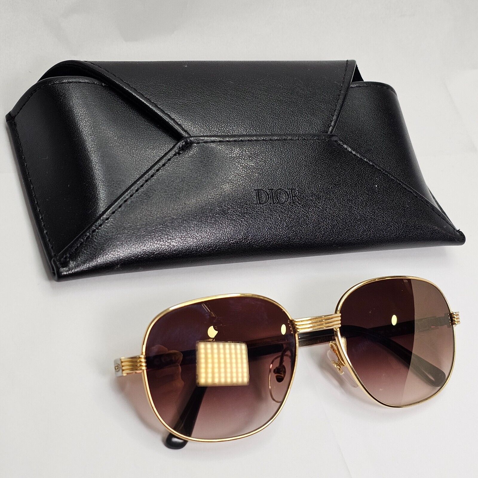 Dior Monsieur Sunglasses 1990s Vintage Japan Gold Brown Square 2380 42 270324