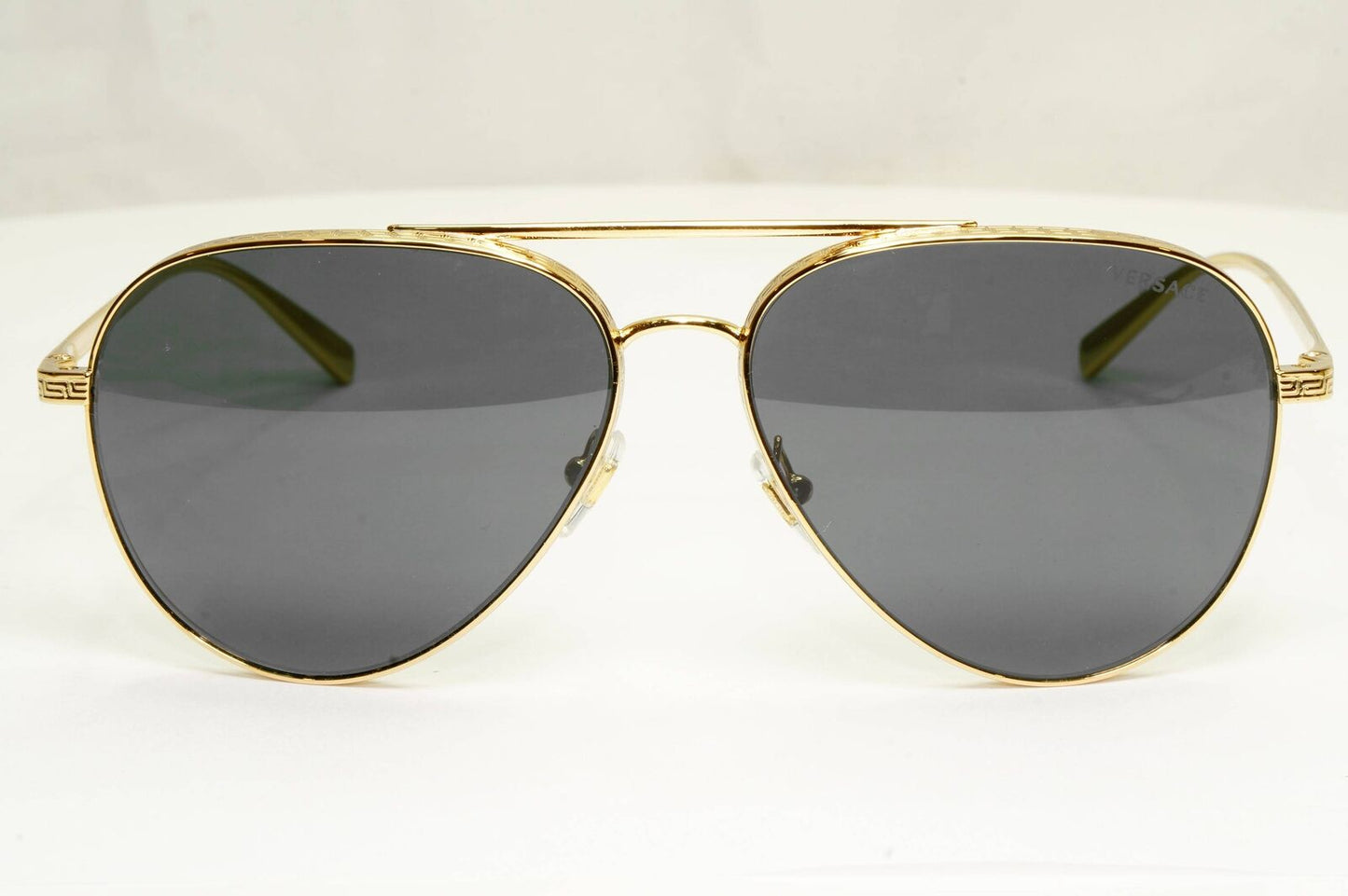 Versace Sunglasses Gold Pilot Metal Black Grey MOD VE 2217 1002/87 59mm